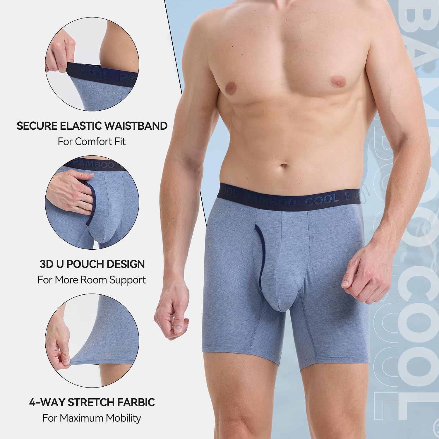 Detalle 1 de Bamboo Cool boxer briefs 4-pack