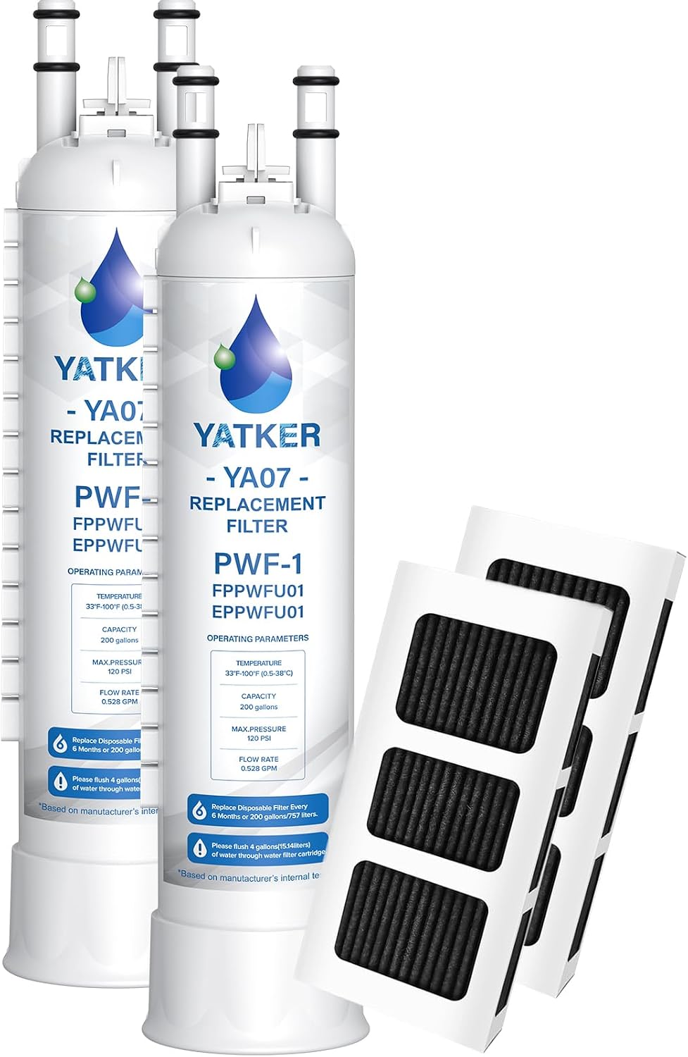 Detalle de Yatker YA07 Water and Air Filter Replacement Combo, 2+2 Pack