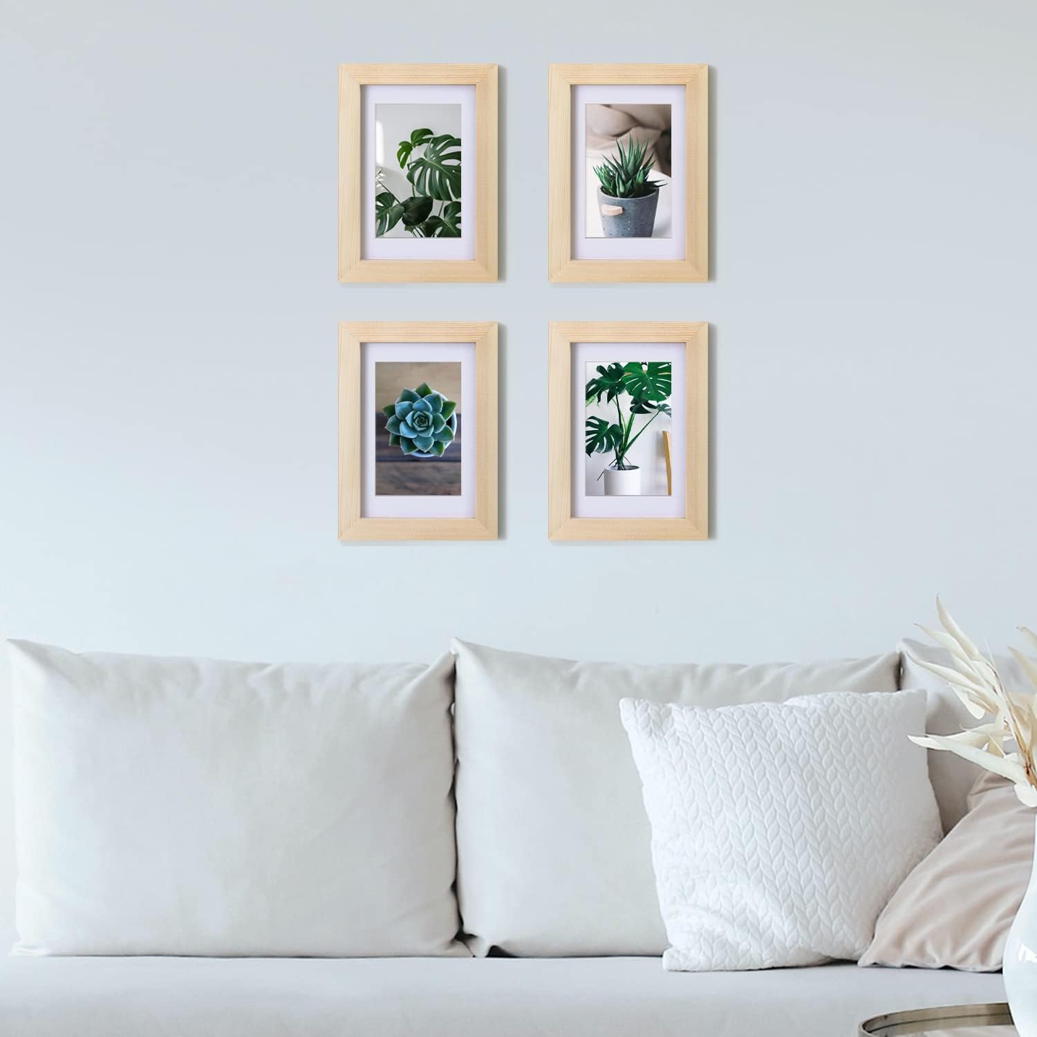 Thumbnail 4 de EGOFINE 6x4 Natural Wood Photo Frames – Set of 4