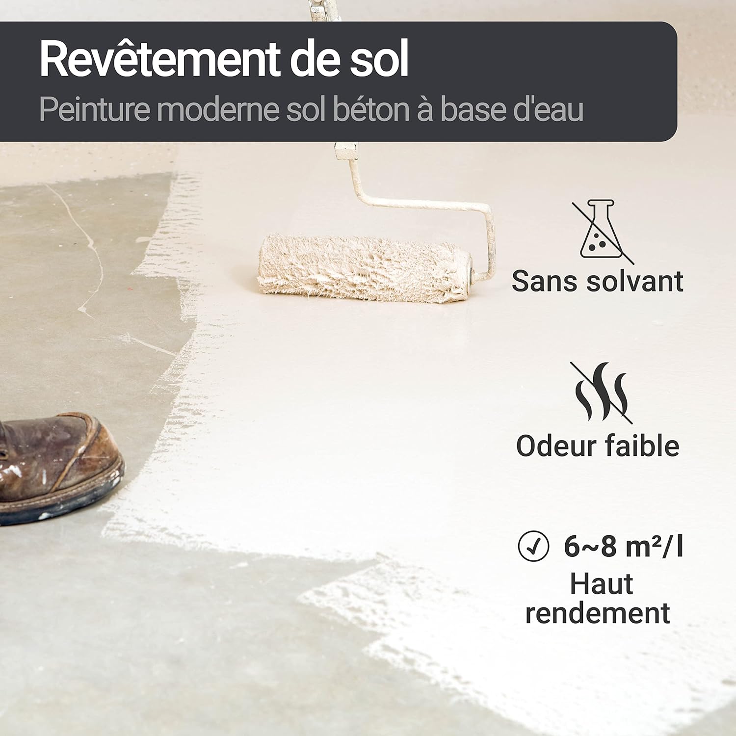 Detalle de WO-WE W700 Peinture sol RAL 9005 5L