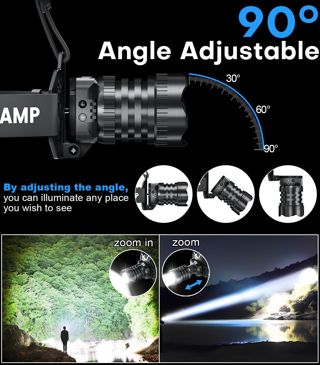 Thumbnail 5 de Sogdeco Head Torch 50000LM Rechargeable LED 🔦