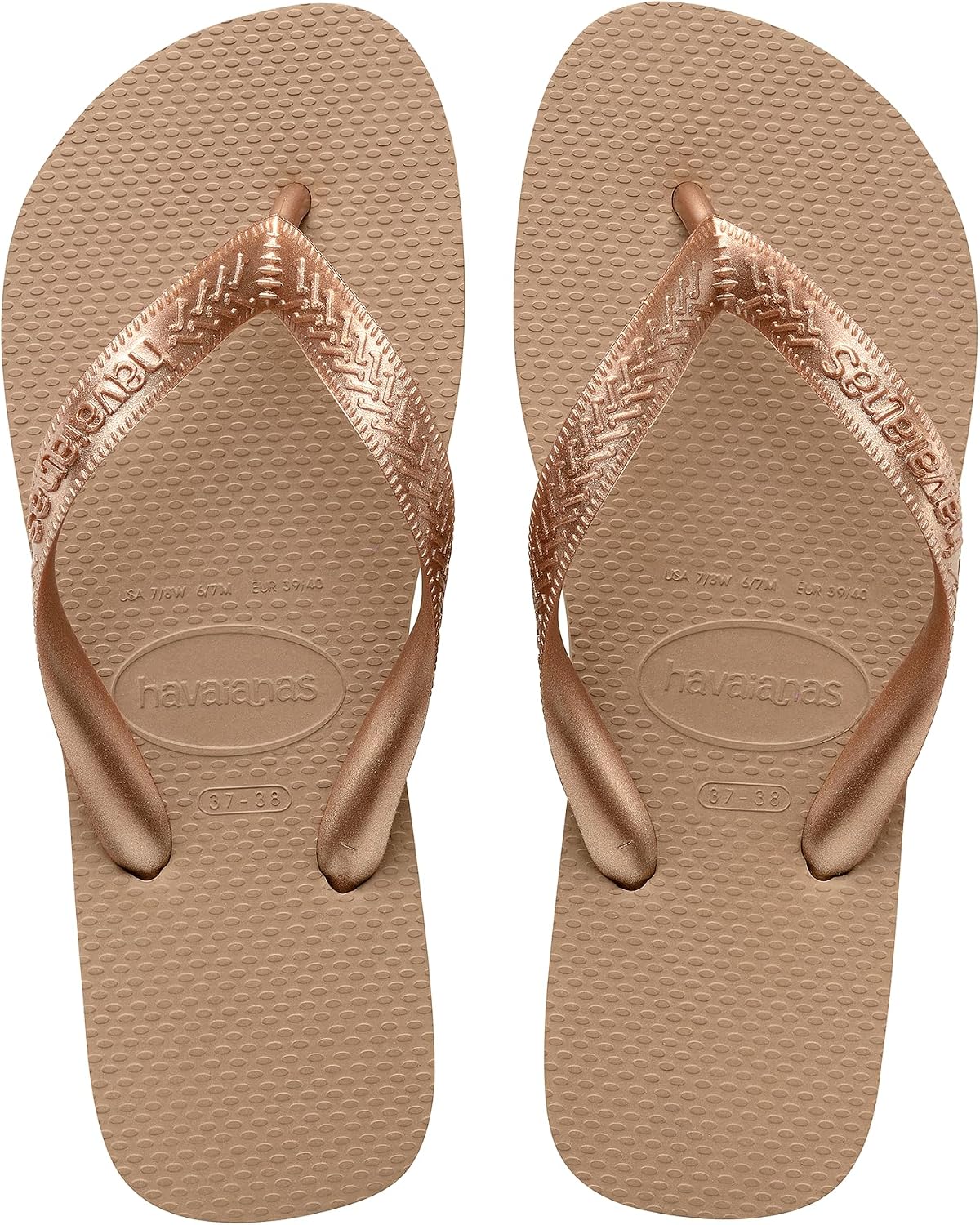 Detalle de Havaianas Top Tiras (Mini Me) infradito in gomma antiscivolo resistenti all’acqua per bambine e ragazze