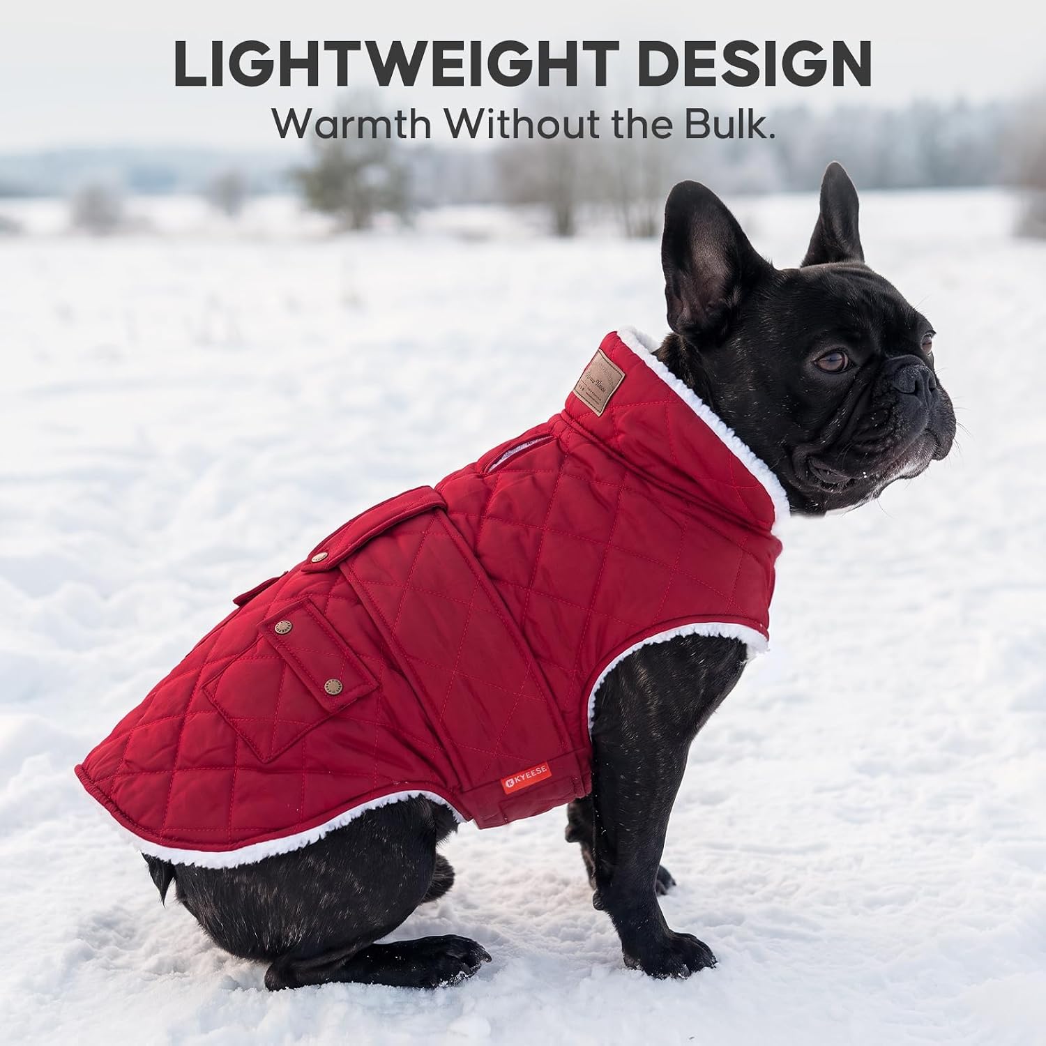 Detalle de KYEESE Dog Coat with Fleece Lining