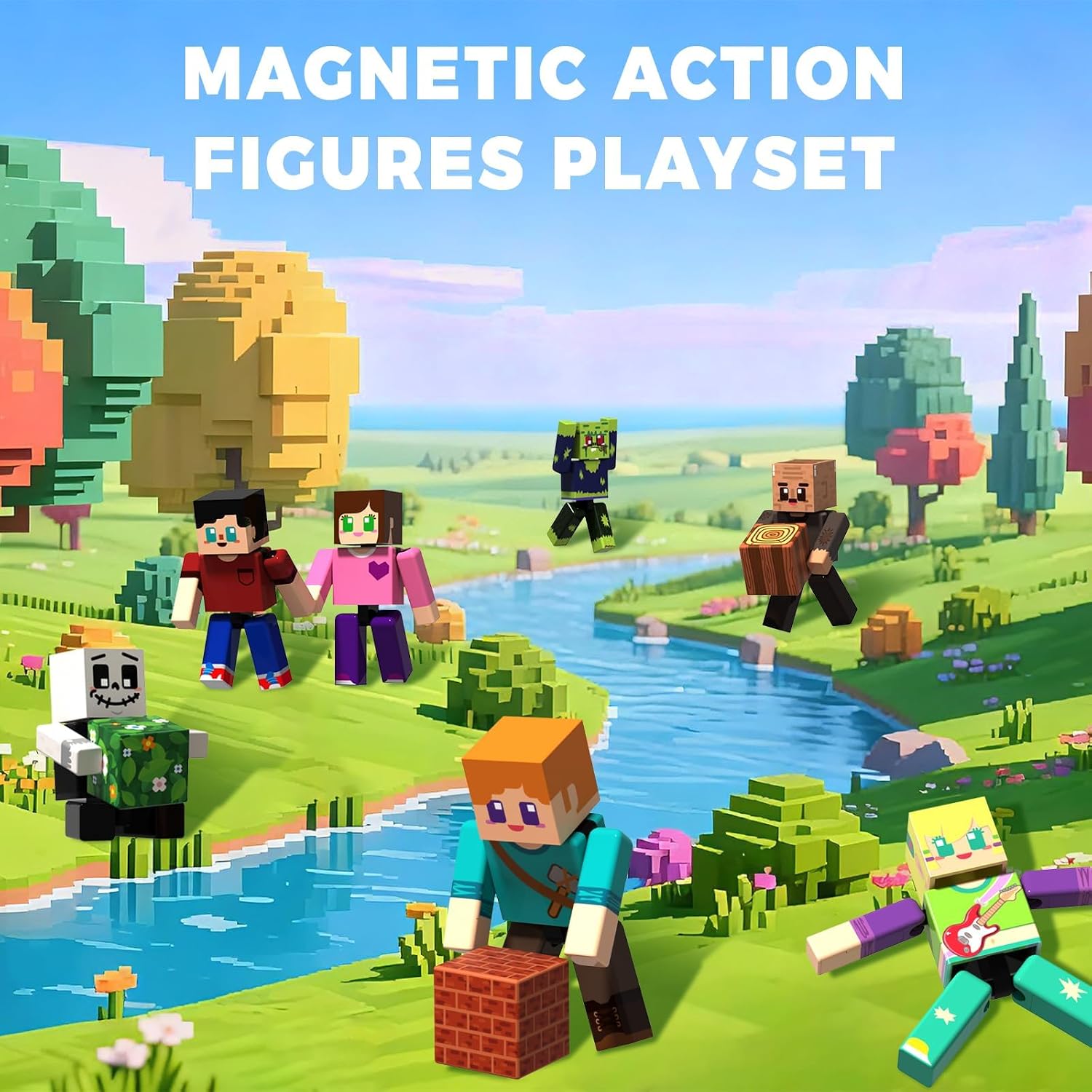 Detalle 2 de GraceDuck 20-Piece Rotatable Magnetic Action Figures