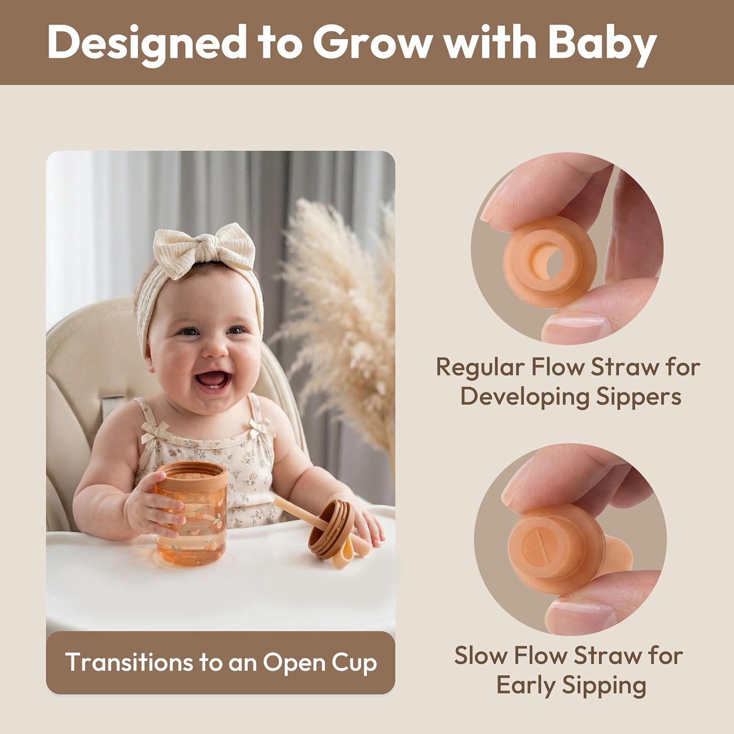 Thumbnail 6 de Moonkie MK251129 Silicone Baby Straw Cups, 5 oz, Spill-Resistant 2-Pack