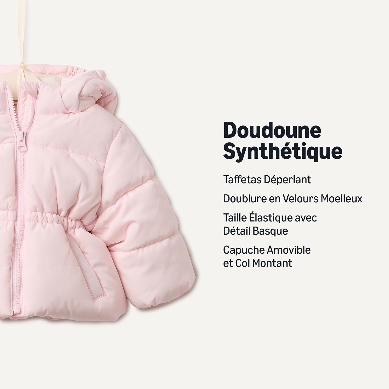Detalle de Amazon Essentials Fille doudoune à capuche déperlante (avec capuche amovible)