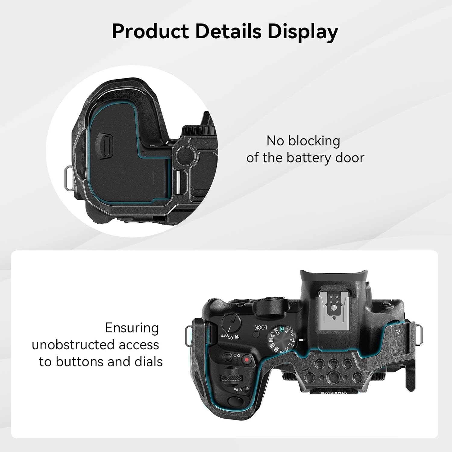 Detalle de SmallRig R7 Cage with Built-in Quick Release Plate for Arca Standard - a practical rig for Canon R7