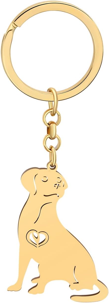 LONYOO Dog Keychain Stainless Steel