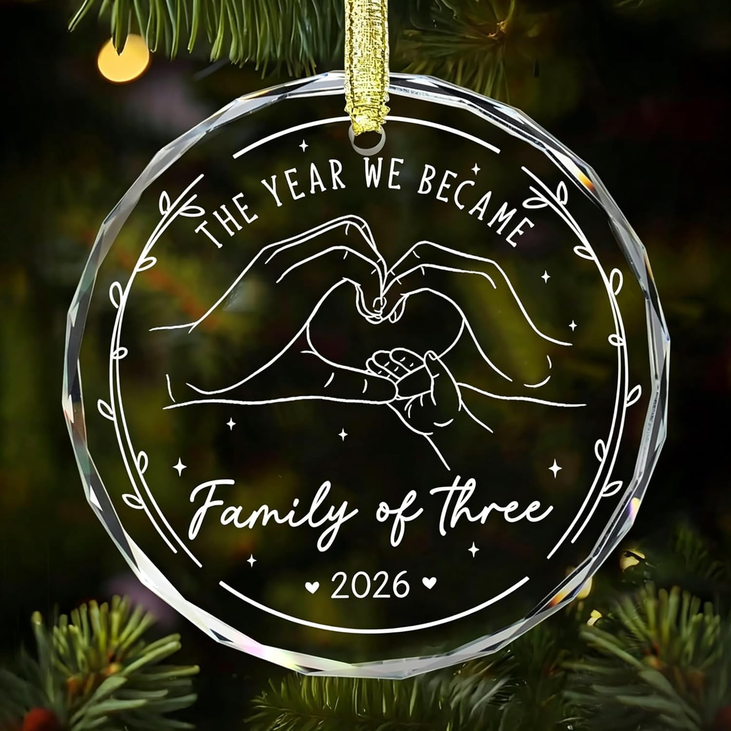 Detalle de Lakatay First Christmas Family of 3 Glass Christmas Ornament, 2026