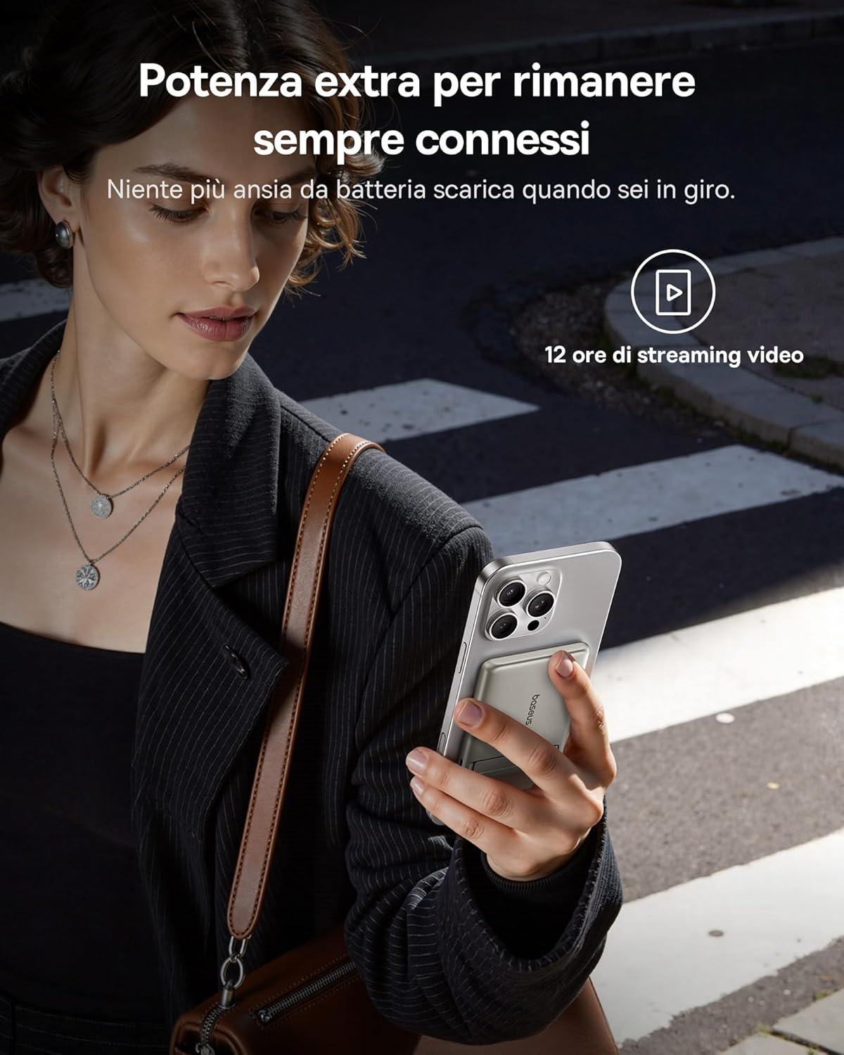 Thumbnail 6 de Baseus Mini MagSafe Powerbank 5000mAh 20W con Supporto Pieghevole – Titanio