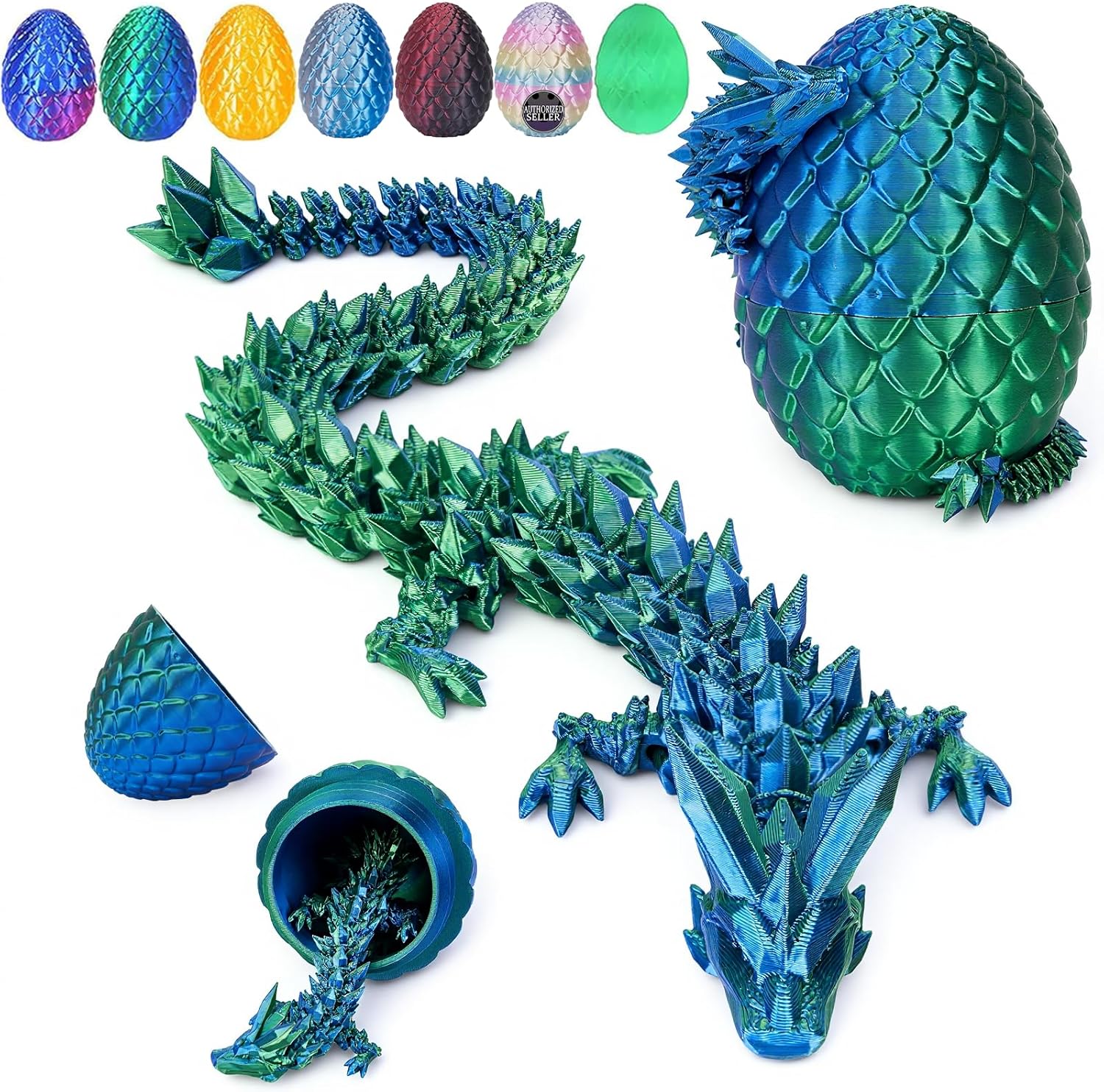 Thumbnail 6 de YILCER 12" 3D Printed Dragon Egg & Reinforced Dragon Joints (Laser Purple) — drop-proof fidget toy