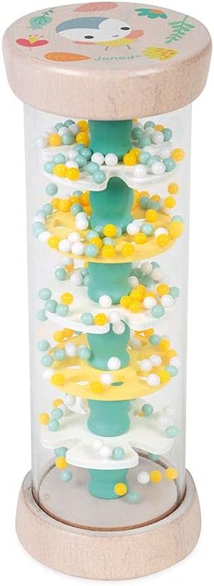 Detalle de Janod Bâton de Pluie en bois Collection Pure (dès 6 mois) – jouet d’éveil pour motricité fine et stimulation visuelle