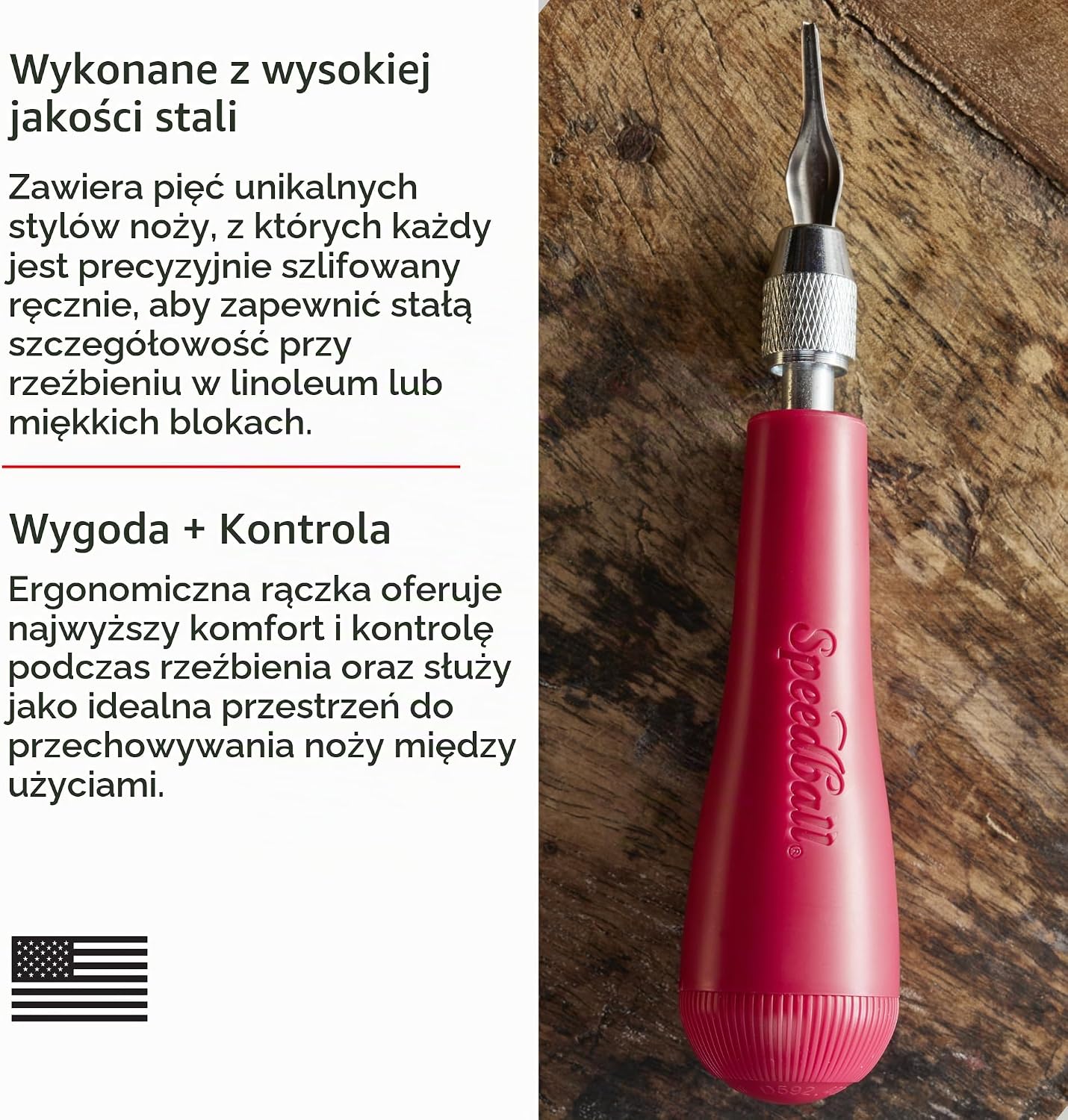 Detalle de Speedball Linoleum Cutter Asortyment #1 – zestaw do linorytu z uchwytem i 5 ostrzami
