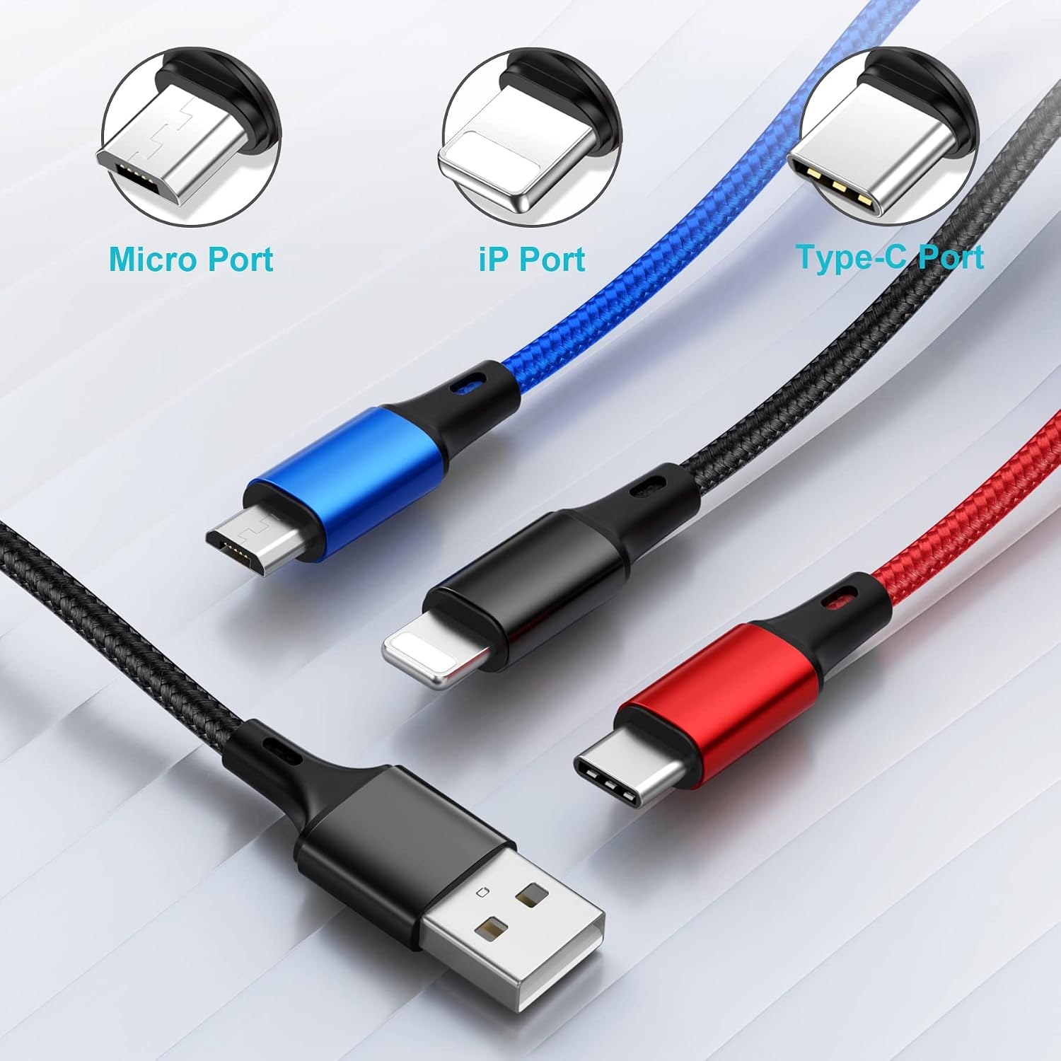 Thumbnail 1 de NINGKPOW Multi Charger Cable 1.2m — 3‑in‑1 charging cable