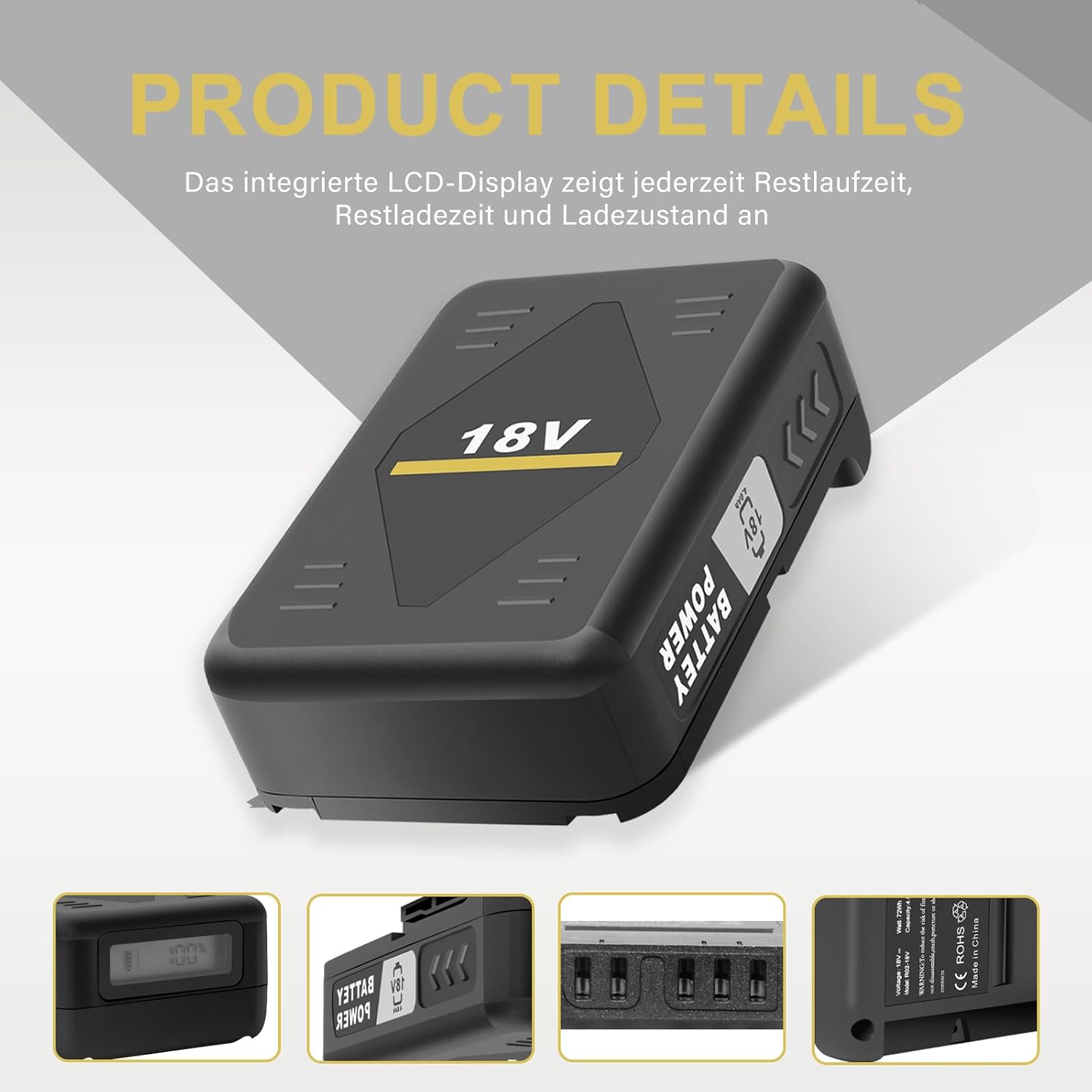 Detalle 2 de 18V 4.0Ah Karcher replacement lithium battery