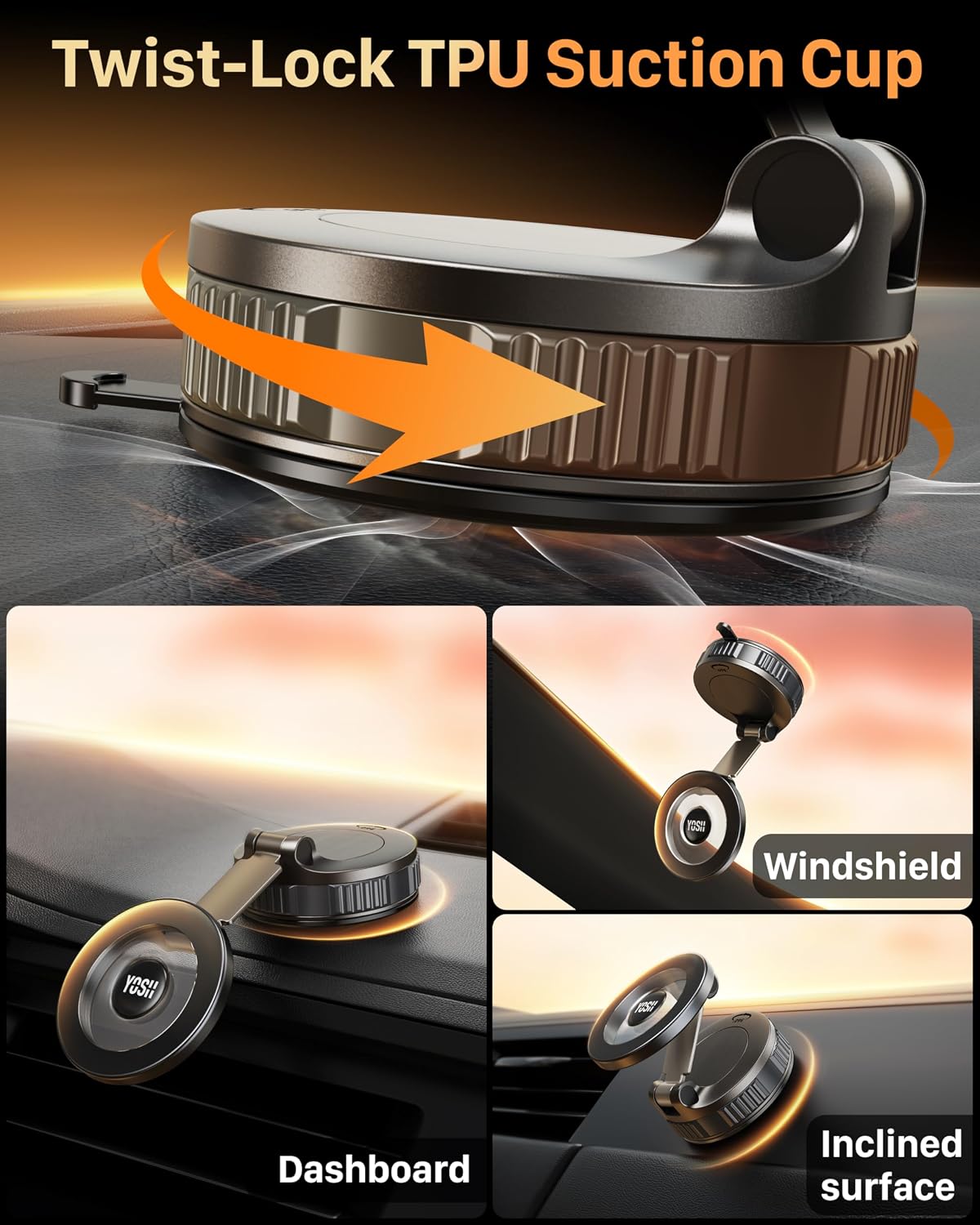Detalle 2 de YOSH Vacuum Magnetic Phone Holder 360°