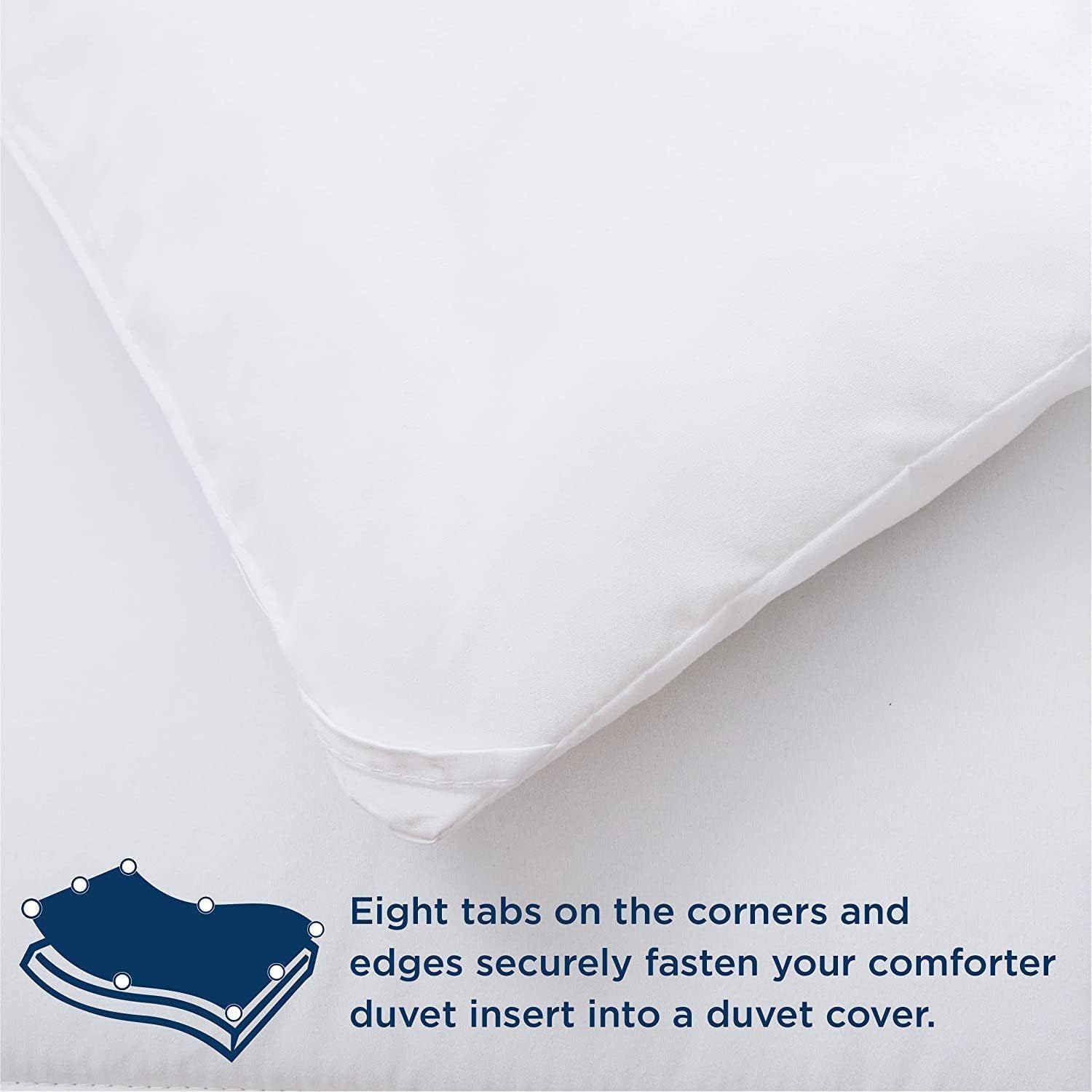 Detalle de Casa Platino Double Duvet 10.5 Tog – Coverless Duvet with Corner Tabs, 200 x 200 cm, Black