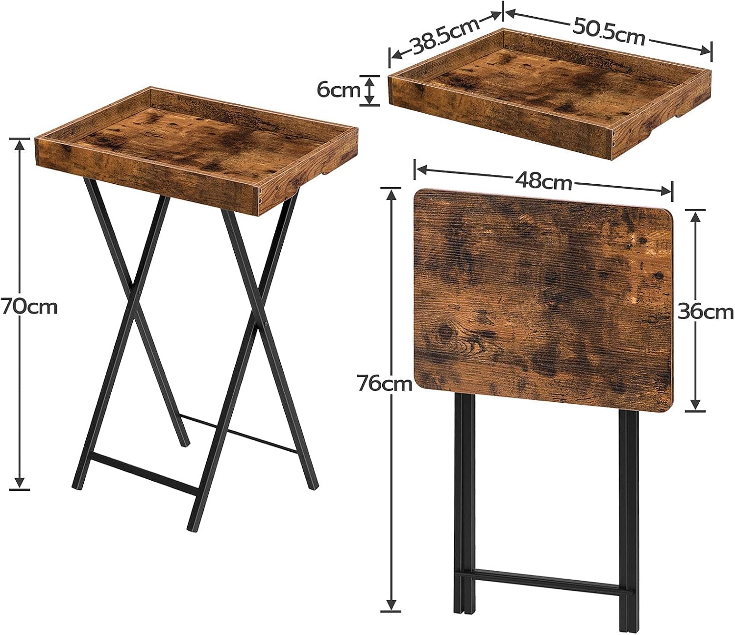 Thumbnail 2 de HOOBRO EBF29BZ01 mesa auxiliar plegable 36x48 cm