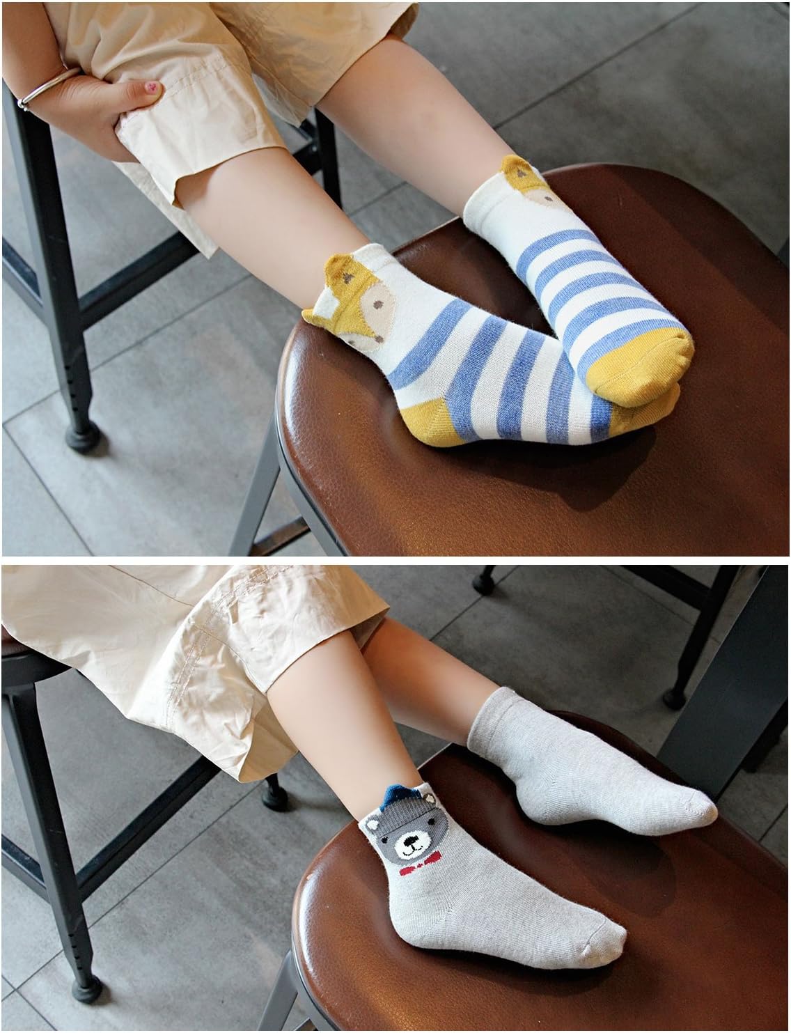 Detalle 2 de PUTUO Cotone Calzini per Bambina 5 Paia