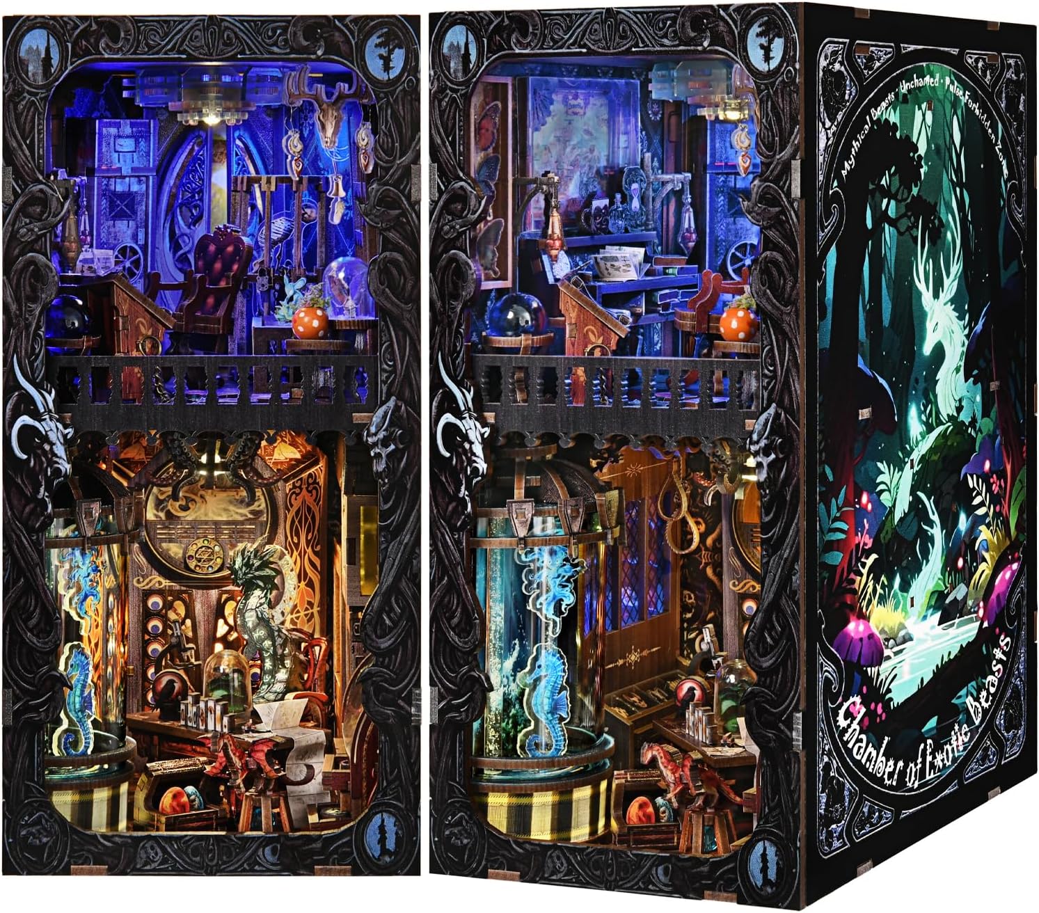 Detalle de ETKVR Book Nook Kit DIY Miniature House Dollhouse 3D Puzzle with LED Lights and Dust Cover