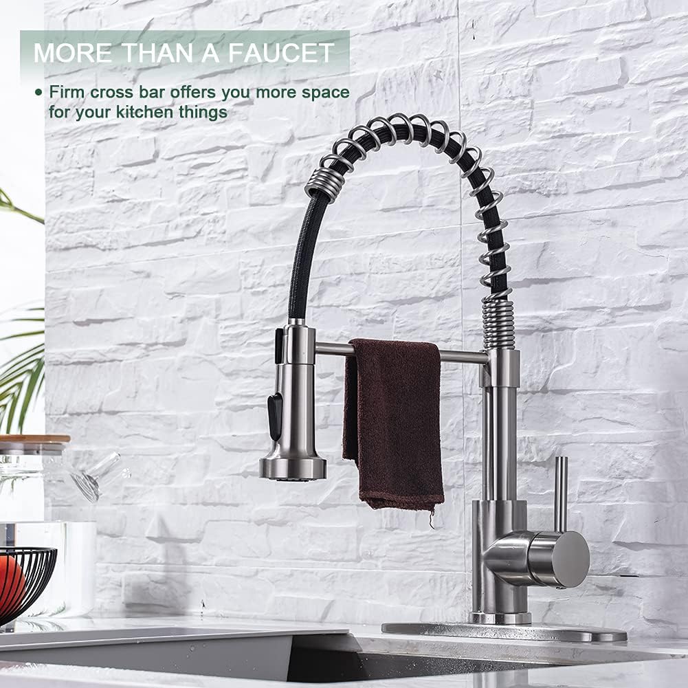 Detalle 2 de WEWE A8018-05-02ST Pull-Down Kitchen Faucet, 2-Mode Sprayer, Brushed Nickel