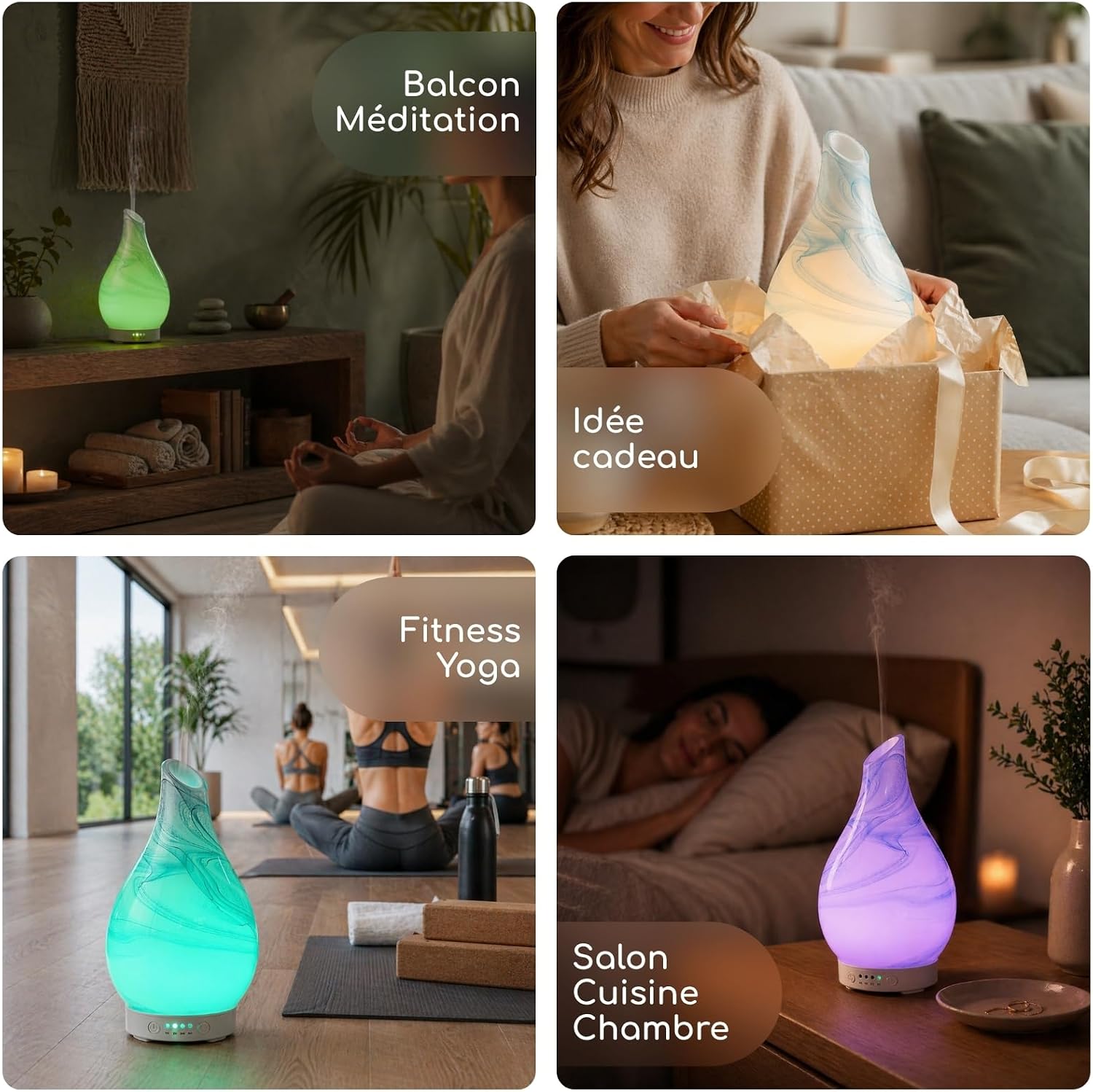 Detalle de Zen'Arôme SC22-2030 Jangcy – ultradźwiękowy dyfuzor 100 ml ze szkła z LED