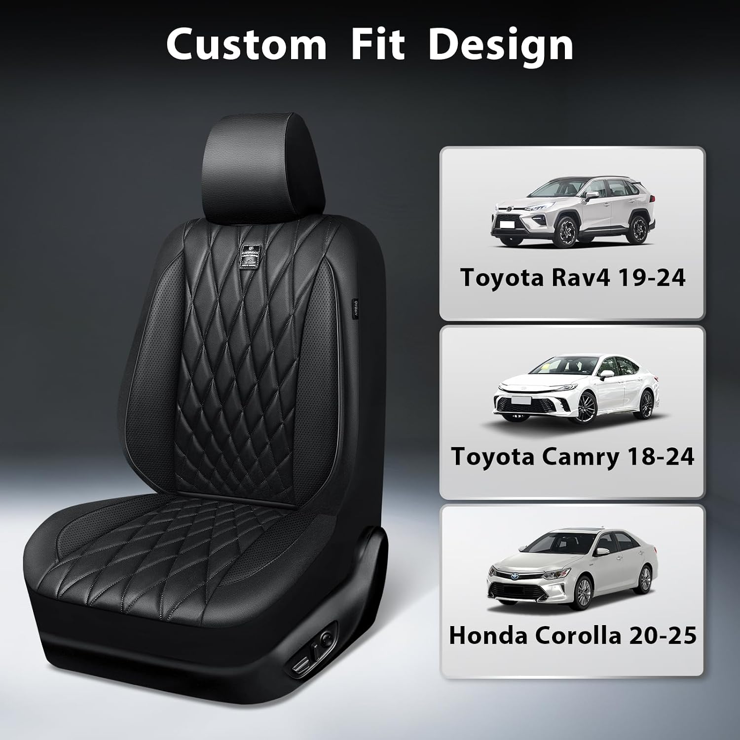 Thumbnail 2 de CAR PASS Nappa Leather Rav4 Front Seat Covers 2-pack