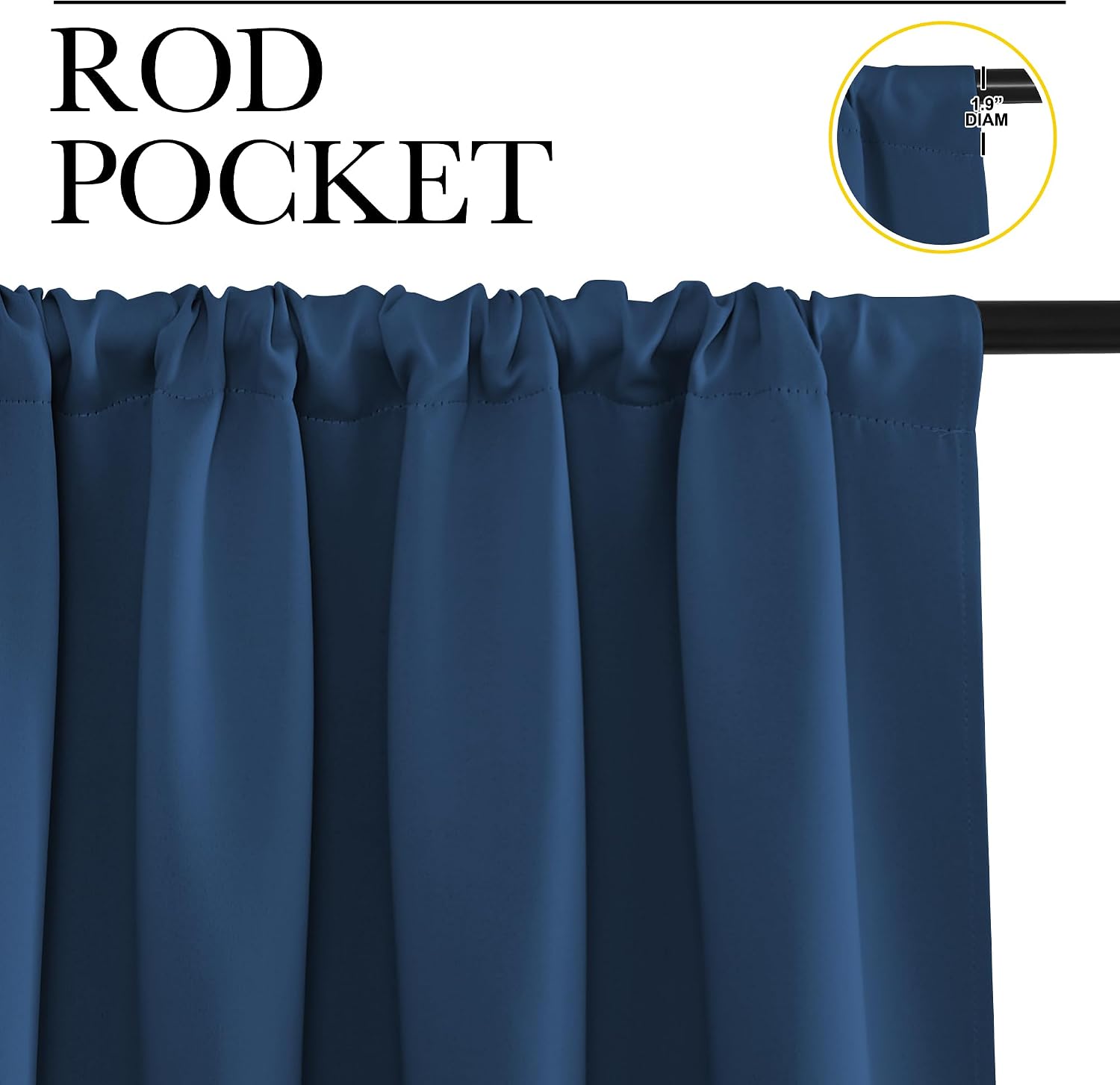 Detalle 2 de NICETOWN RV Blackout Curtains, Moroccan Blue, 29 x 50 Inches, 2 Panels