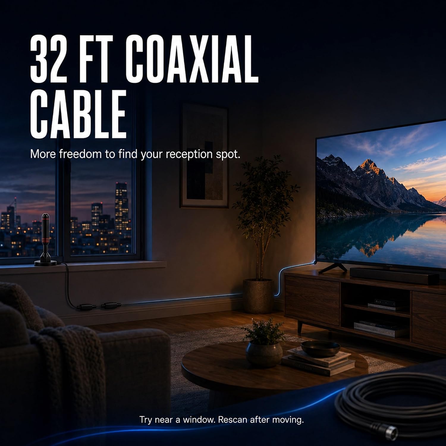 Detalle de Indoor TV Antenna with Dual Amplifiers