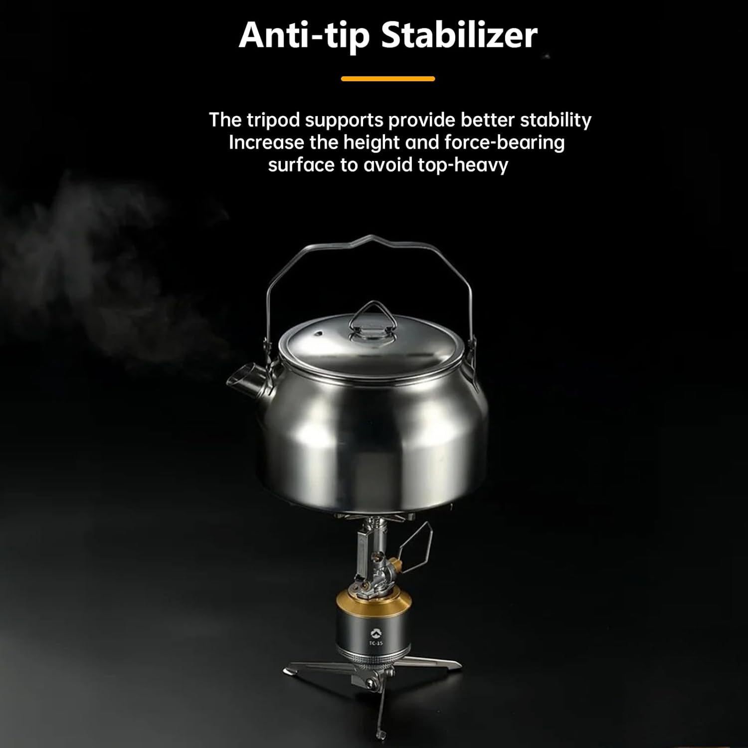 Thumbnail 2 de Campingmoon Outdoor Stabilisator für nachfüllbare Gastanks – faltbarer Edelstahl/Aluminium-Kameraständer (1/4)