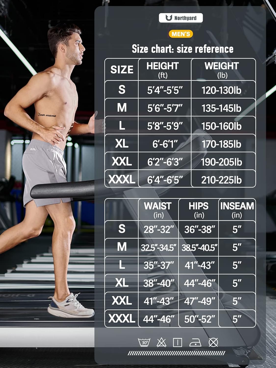 Thumbnail 6 de NORTHYARD Men's Running Athletic Shorts — Lightweight, Quick-Dry with 3 ZIP Pockets (5"/7"/9")