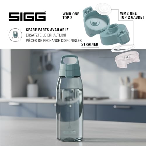 Detalle de Sigg Tritan Trinkflasche Total Color ONE Morning Blue, 1 L – auslaufsicher, spülmaschinenfest & BPA-frei