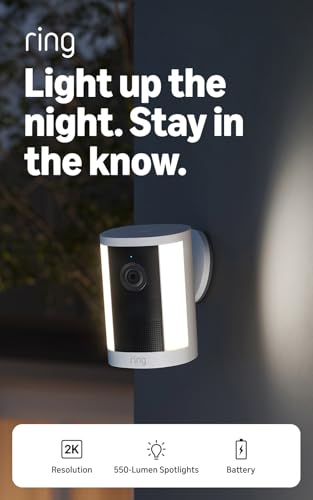 Detalle de Ring Spotlight Cam Battery (Newest Model) — 2K Retinal Video with 6x Zoom and Motion-Activated Spotlights