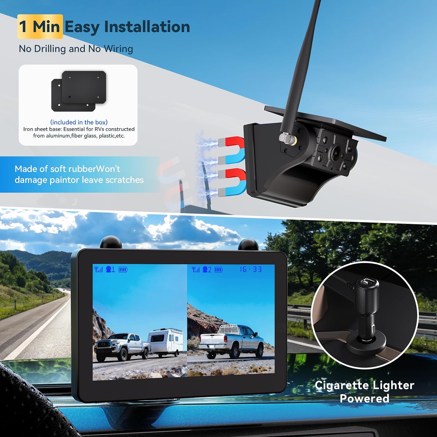 Detalle 2 de Ecoycoa 2 Solar Magnetic Wireless 7" Monitor