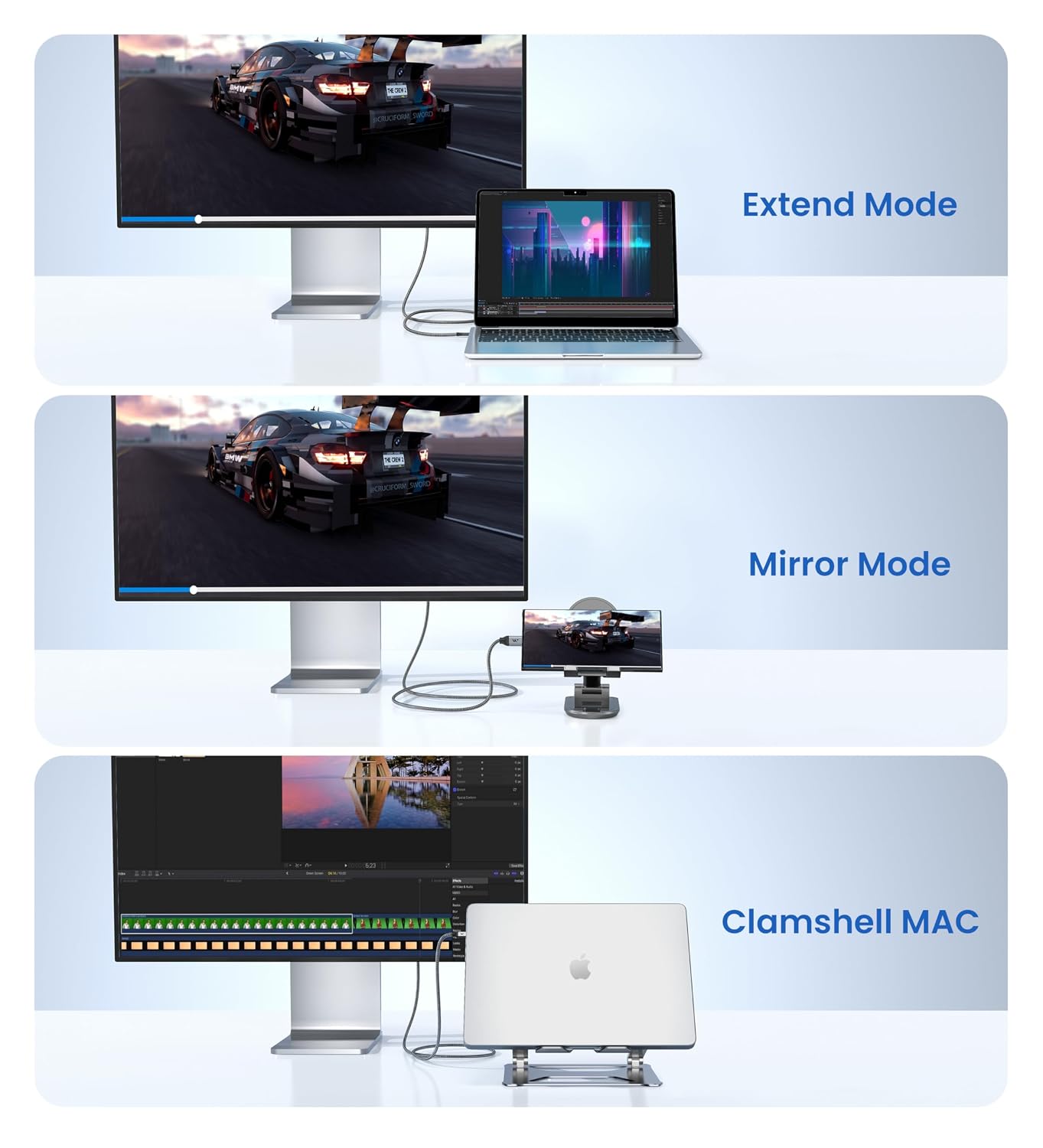 Detalle 1 de Warrky USB C to HDMI 4K 60Hz
