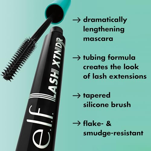 Detalle de e.l.f. Lash XTNDR Mascara, Pitch Black: Tubing Length with Jojoba Nourishment