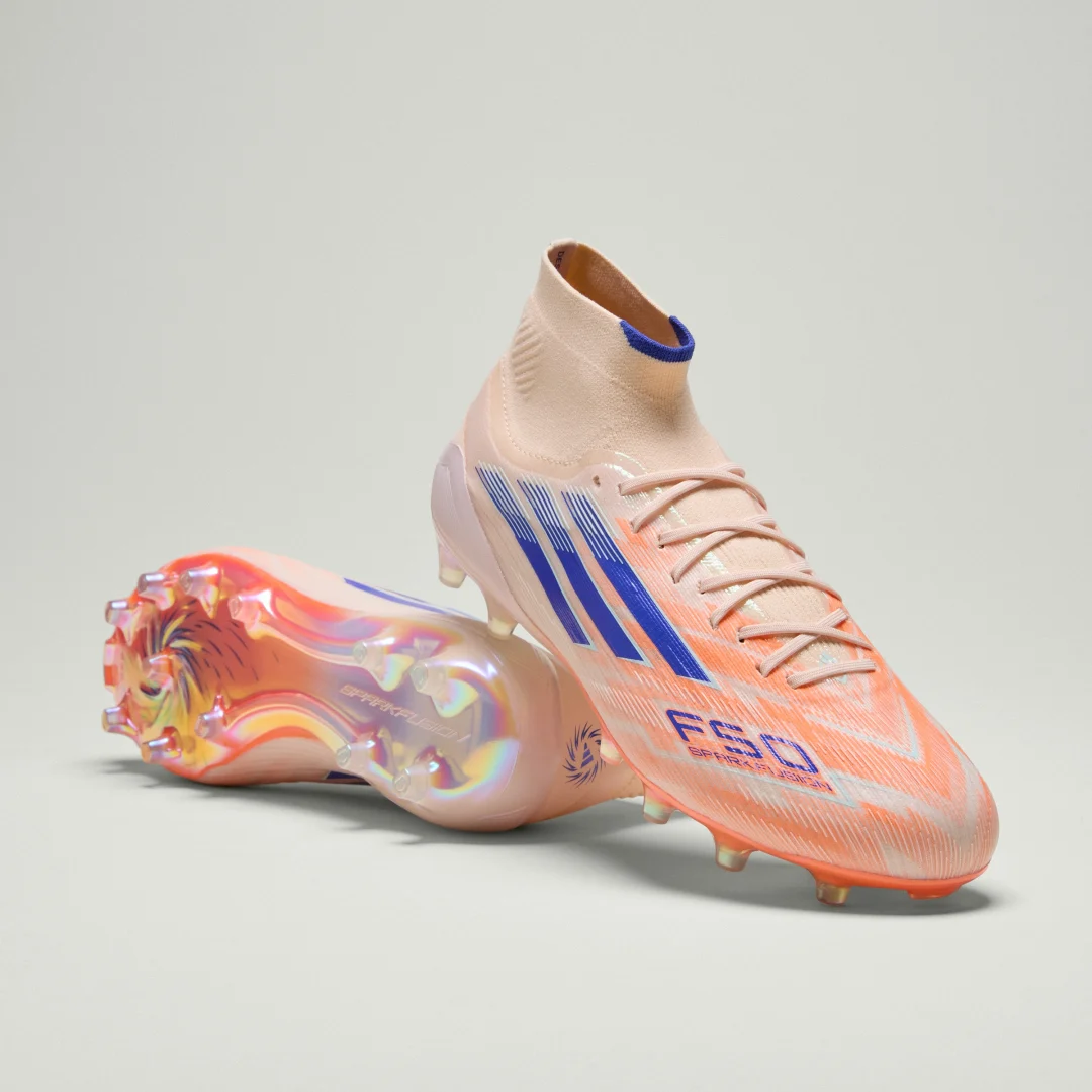 adidas F50 Sparkfusion Elite Mid para césped natural seco y césped artificial (bota naranja)