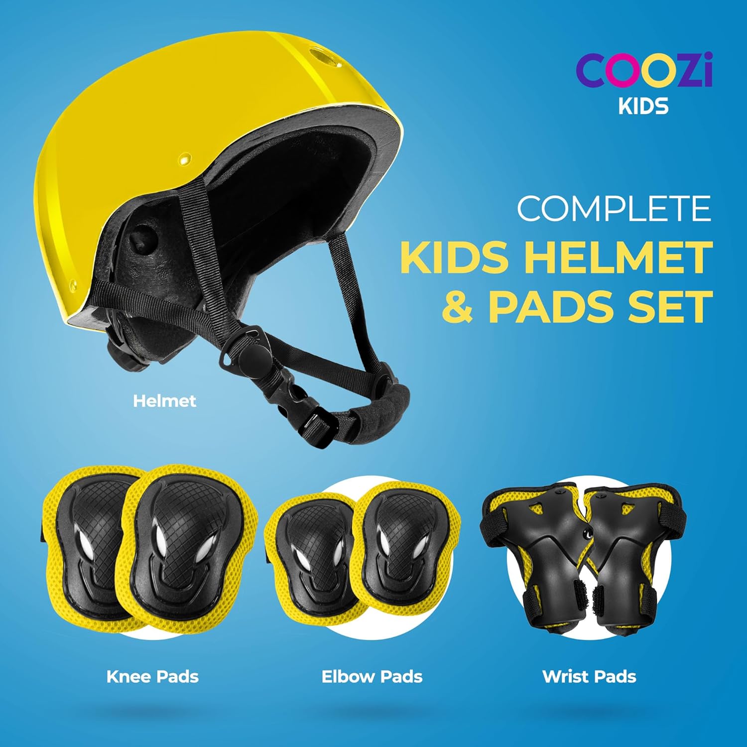 Thumbnail 1 de COOZi Glossy Kids Helmet and Pad Set – 7‑in‑1 Protective Gear for Ages 3–12