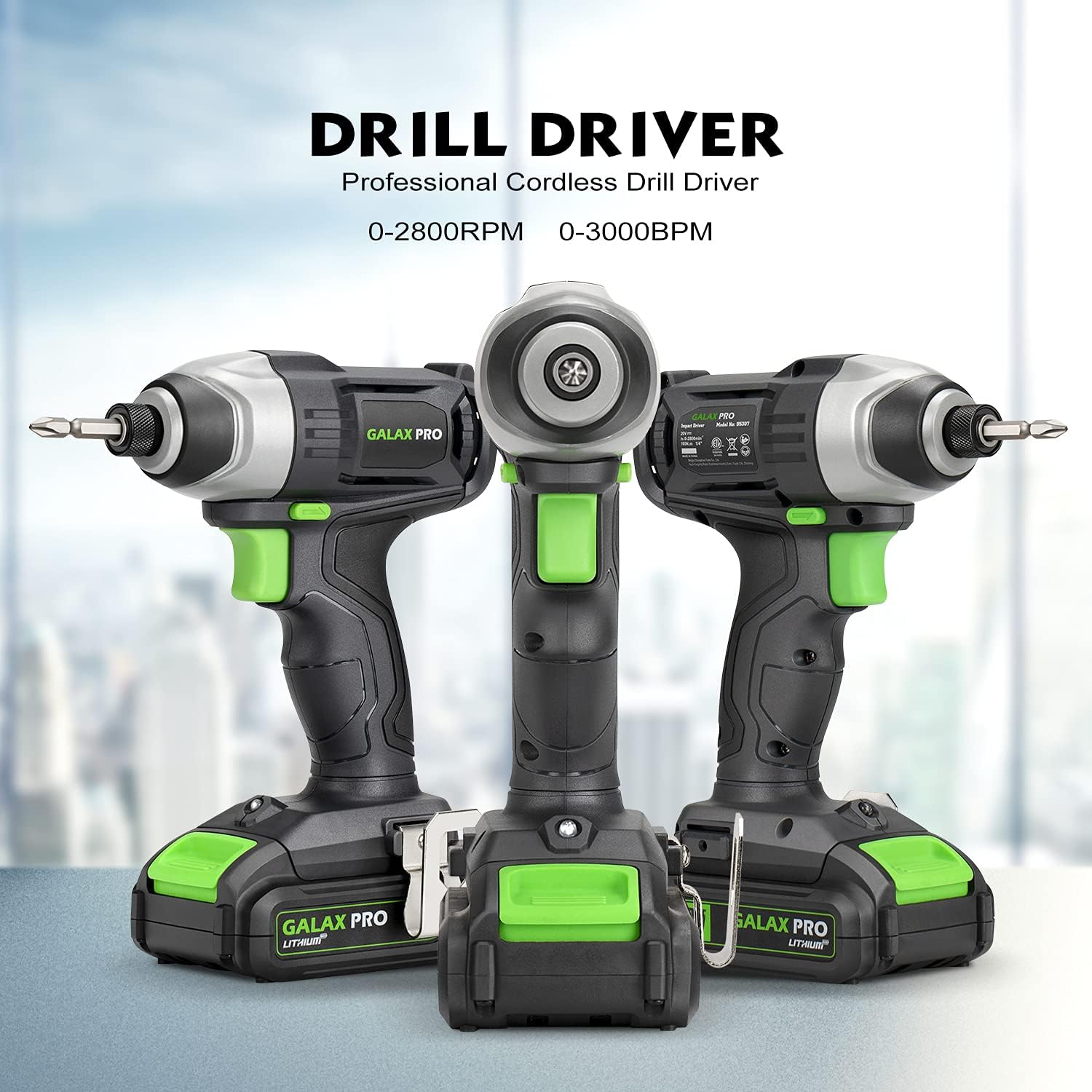 Thumbnail 6 de GALAX PRO Cordless Impact Driver 20V (0–2800RPM) with LED work light, 6 bit set, 1.3Ah battery & charger