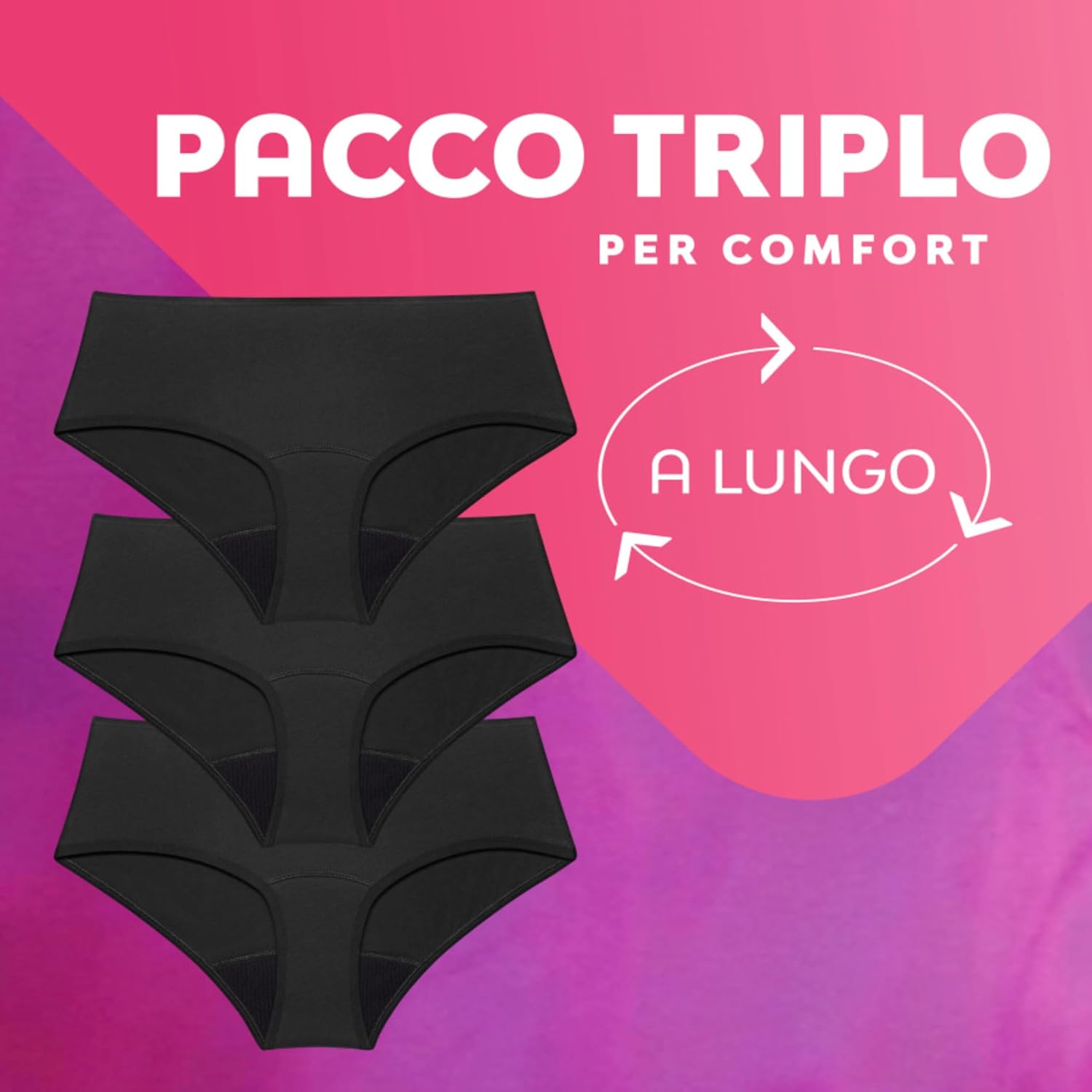 Detalle de Nuvenia Intimawear Mutandine Mestruali in Cotone Biologico, Lavabili e Riutilizzabili – Taglia L (3 Confezioni) (Flusso Moderato-Abbondante)