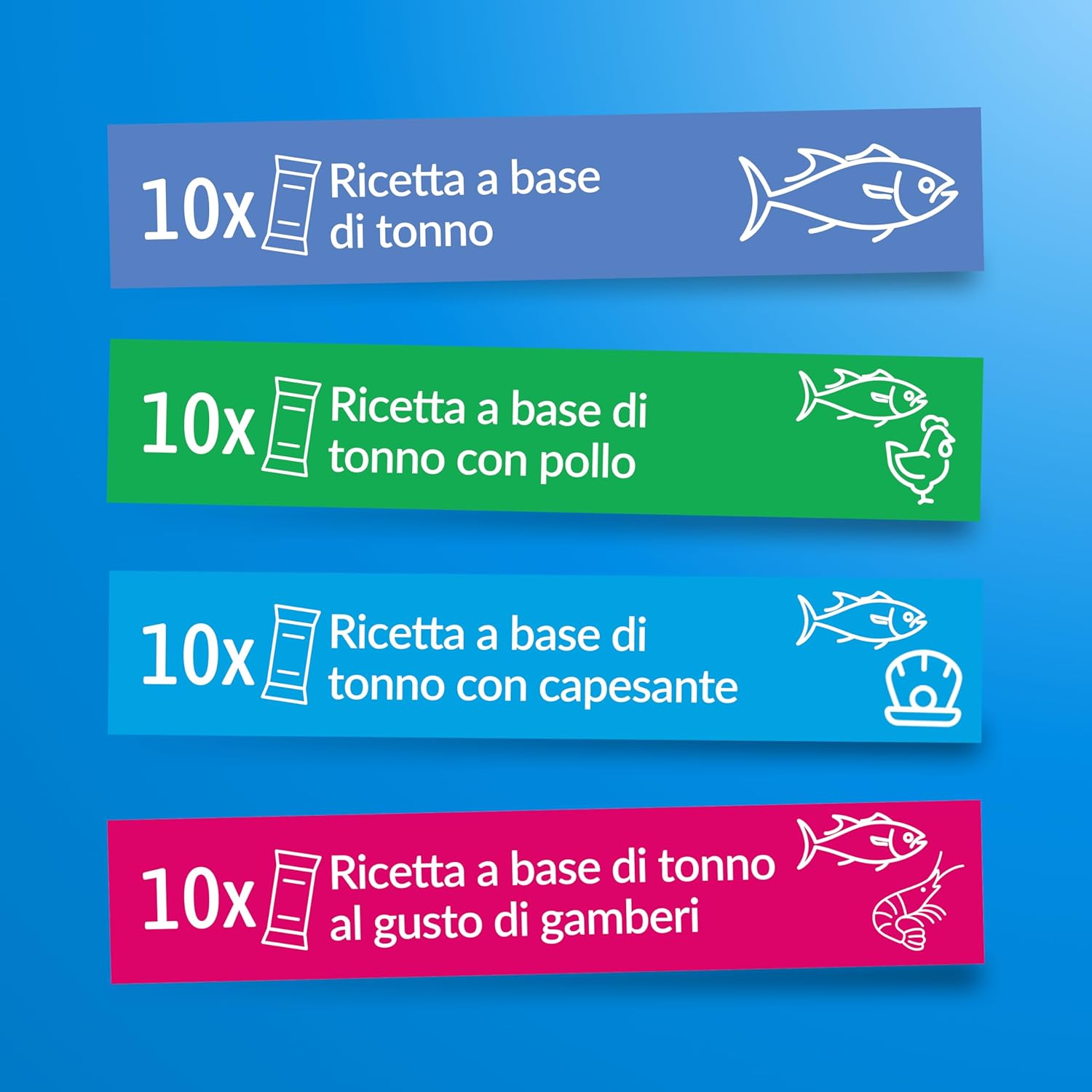 Detalle de INABA Churu Snack per Gatti Cremoso in 4 Varietà al Tonno e Frutti di Mare – 40 Stick da 14 g