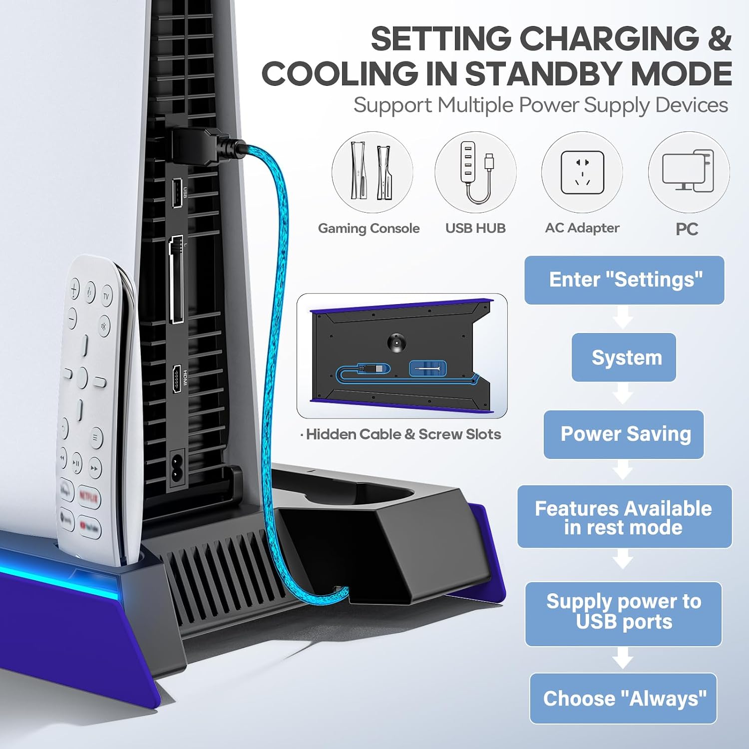 Thumbnail 5 de Rysker PS-5 Slim Pro stand with fan