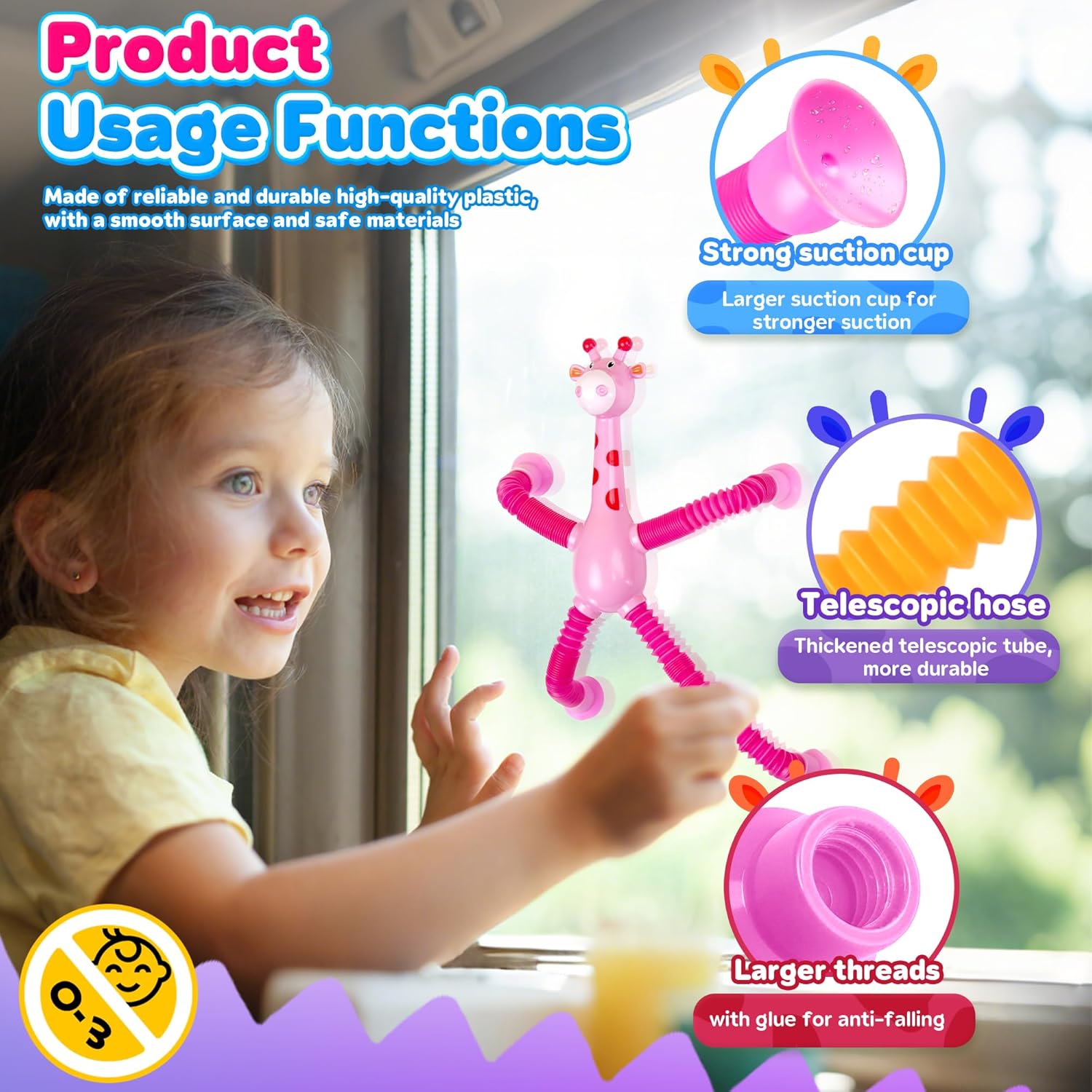 Thumbnail 3 de Giraffe Sensory Travel Toys 4-Piece Set for Road Trips and Travel