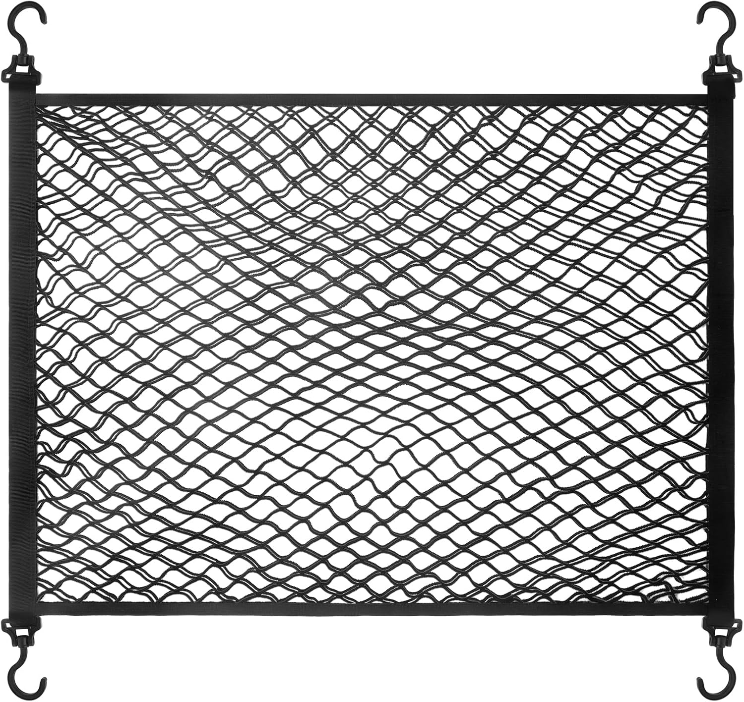 YOFADCI Filet rangement voiture extensible 80×60 cm (jusqu’à 120×100 cm) avec 4 grands crochets
