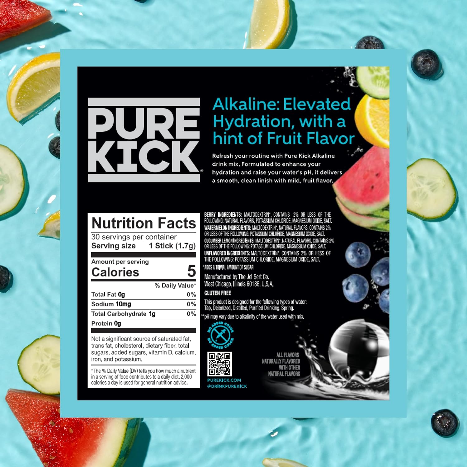 Detalle de Pure Kick Alkaline Drink Mix, 30 Packets