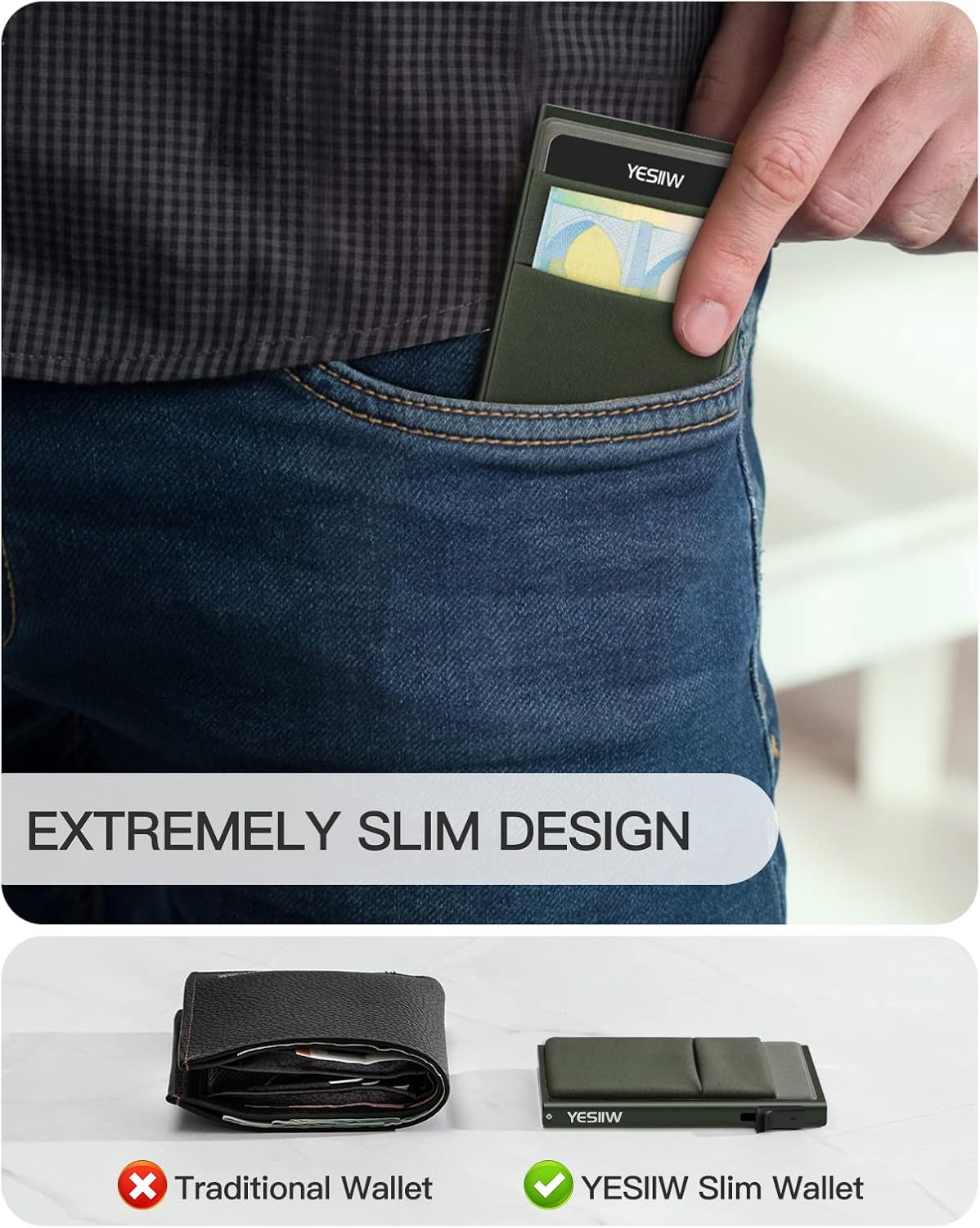 Thumbnail 2 de YESIIW Minimalistische Brieftasche 10 cm