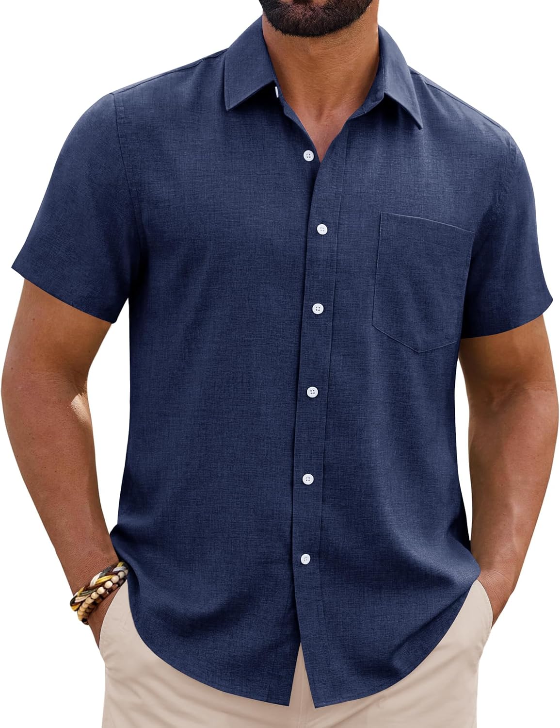 Thumbnail 6 de siliteelon Leinenhemd Herren Kurzarm Regular Fit – Sommerliches Leinen-Top mit Komfort
