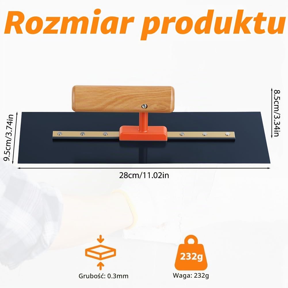 Detalle 2 de vsshe U10-ZXSLPGDF260123-FBA – paca wygładzająca 28 × 9,5 cm ze stali oksydowanej