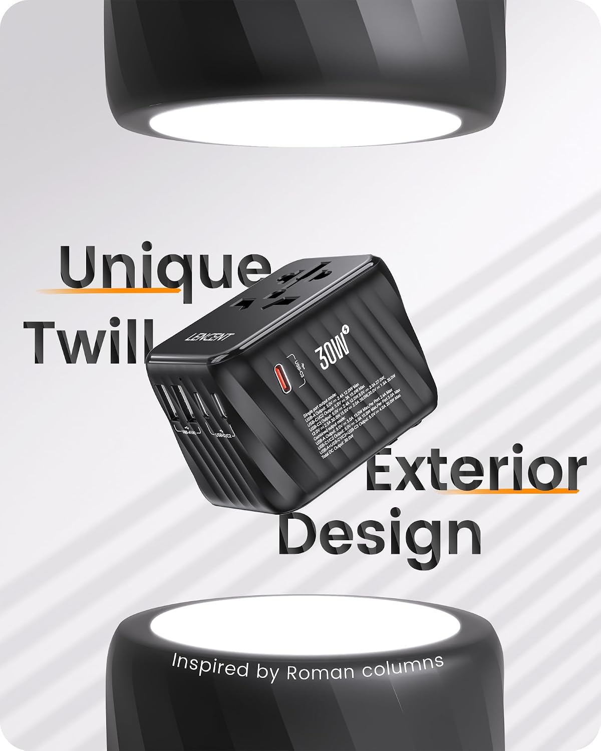 Thumbnail 3 de LENCENT PD 30W adaptateur de voyage universel