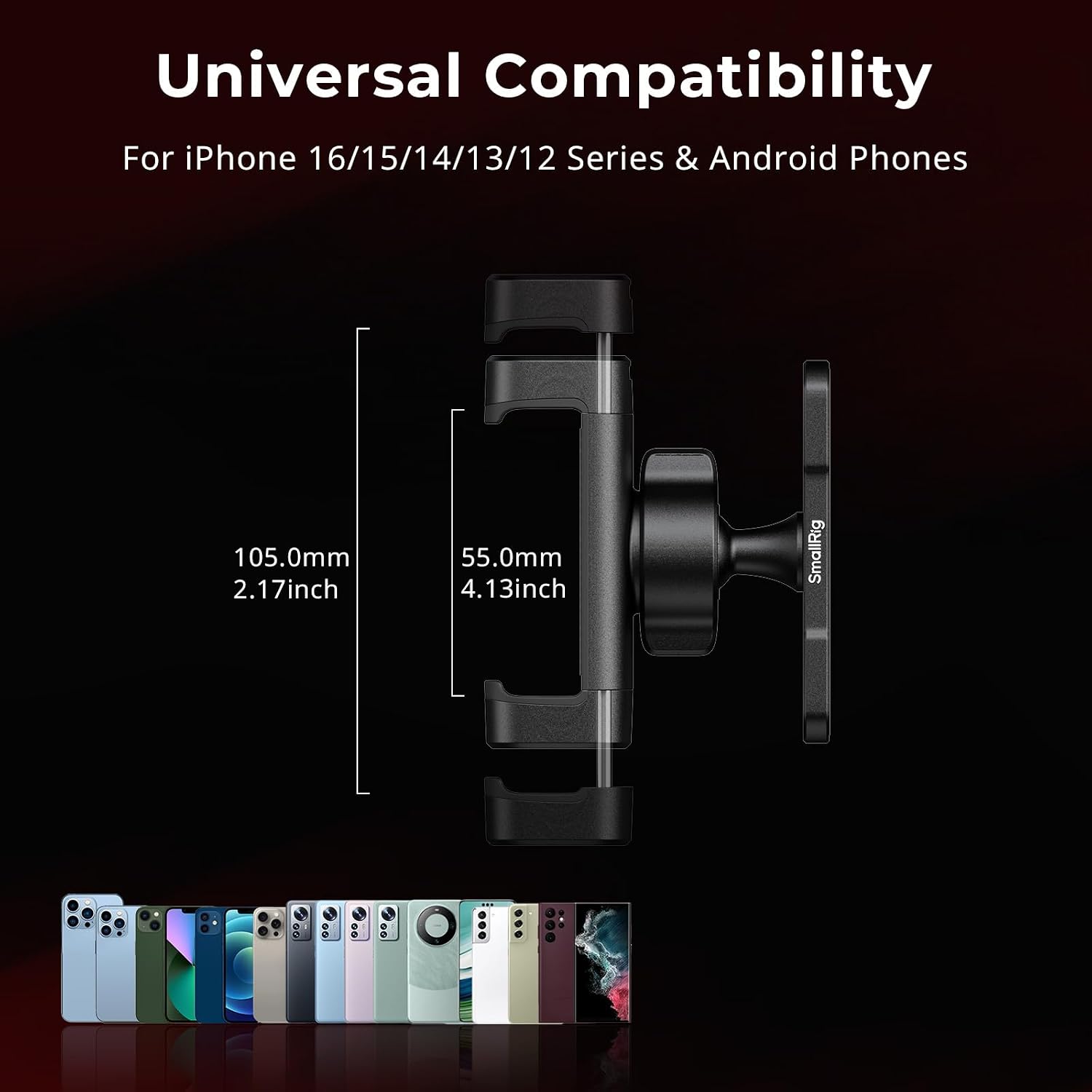 Detalle de SMALLRIG Support magnétique pour téléphone 5582 — Base en alliage avec rotule 360°